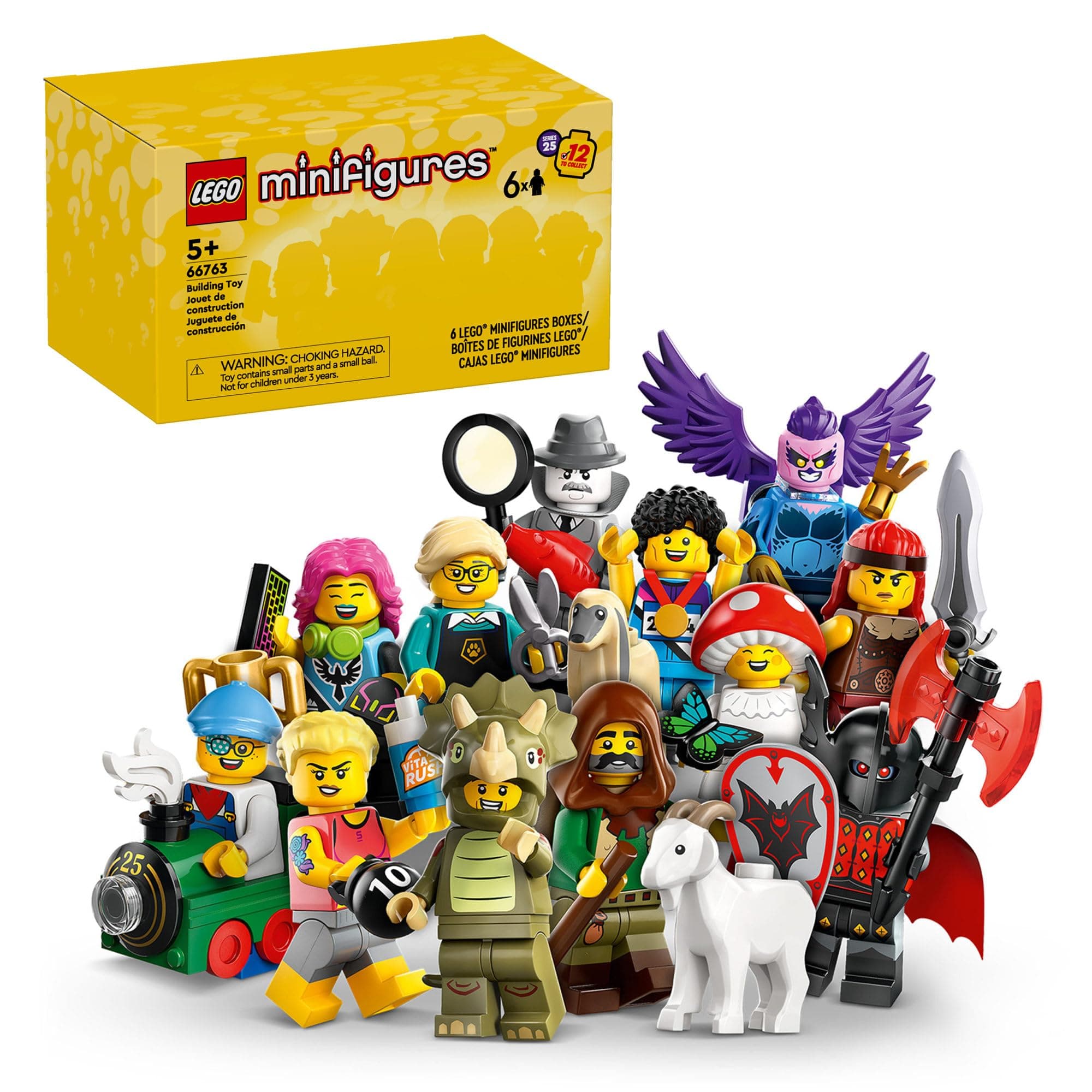 Minifigures Series 25 6 Pack, Mystery Blind Box, includes 6 Surprise Minifigures, Collectible Gift for Boys, Girls and Kids Ages 5 and Up, 66763