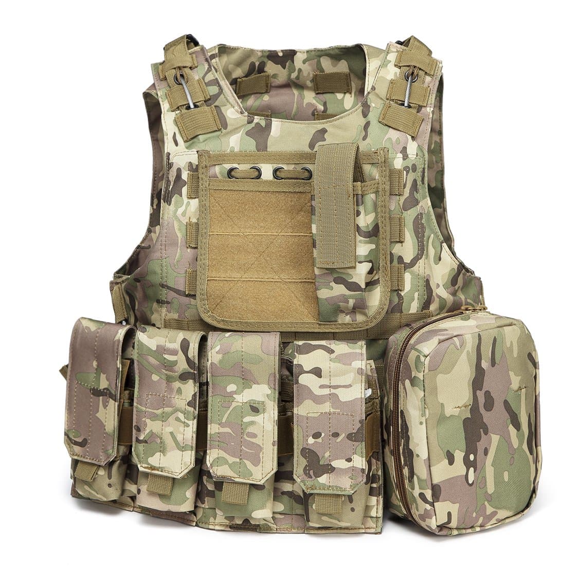 xbn Tactical Vest Outdoors Training Protection Vest Costume-Adjustable with Removeable Pouche