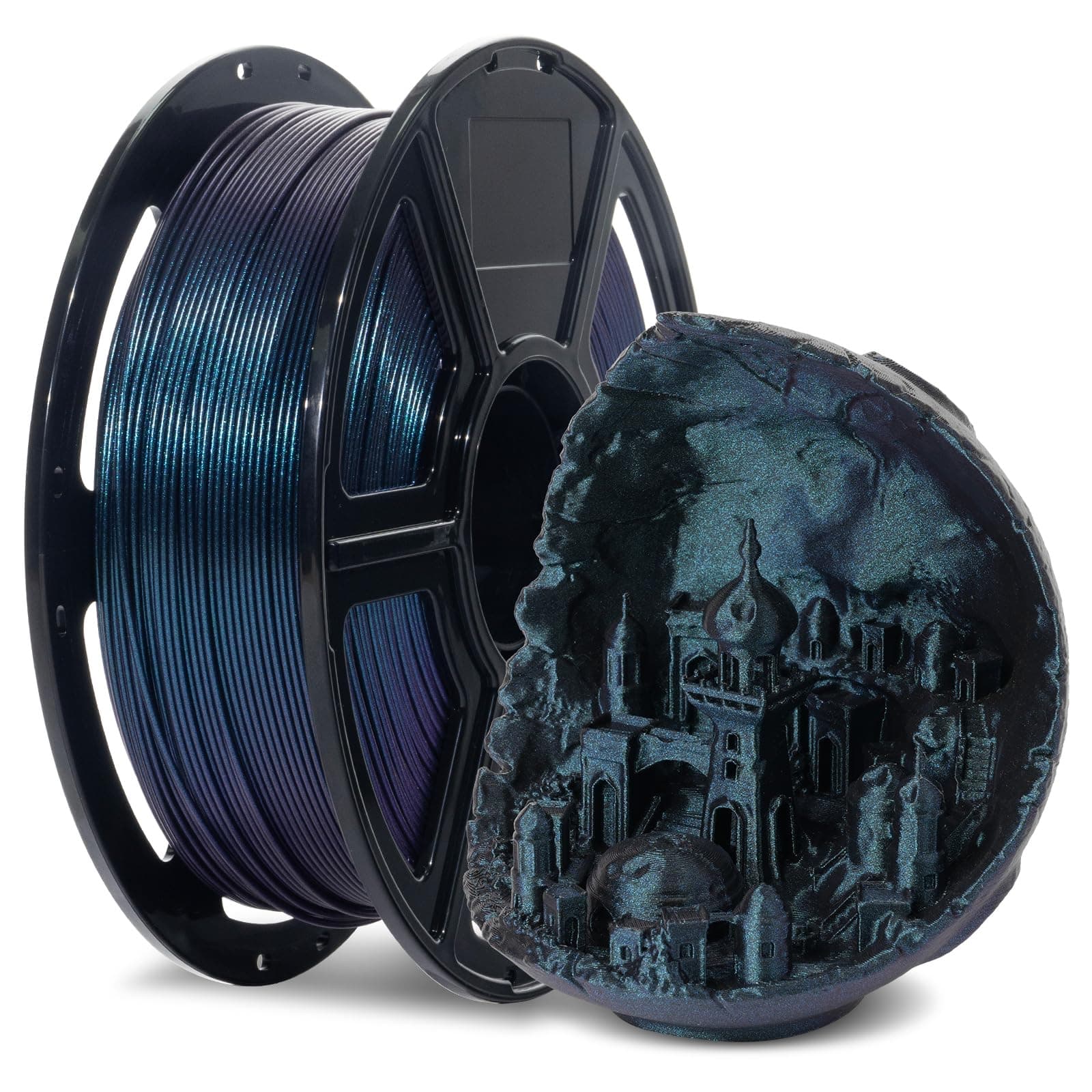 Rapid PLA Filament 1.75mm +/- 0.02mm Burnt Titanium, Max 500mm/s High Speed Printing, 3D Printer Filament 1kg(2.2lbs), Changing Colors with Light, Perfectly Hide The Layer Line