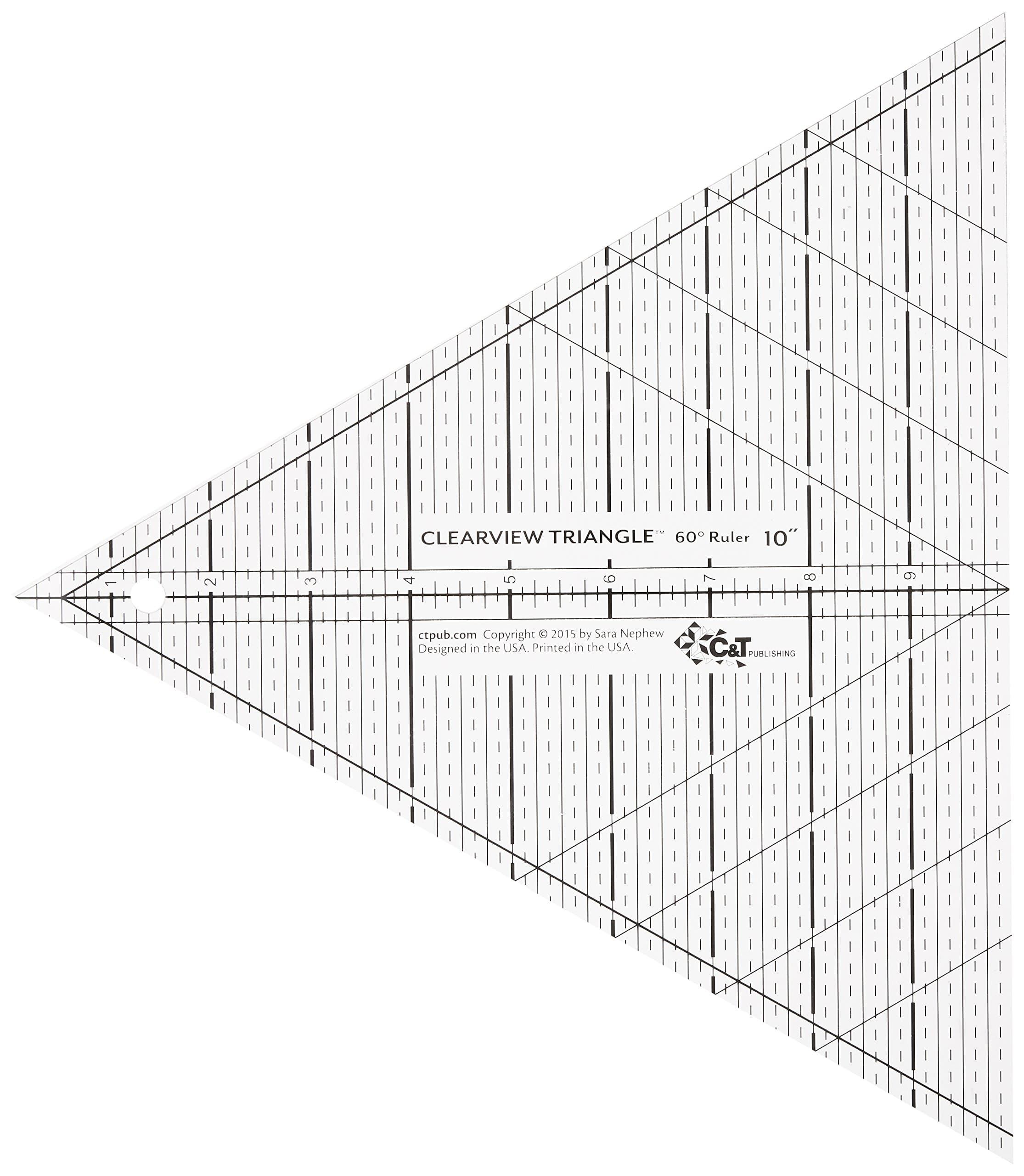 C&T Publishing CTP20329 Clearview 60 Degree Triangle Ruler, 10"