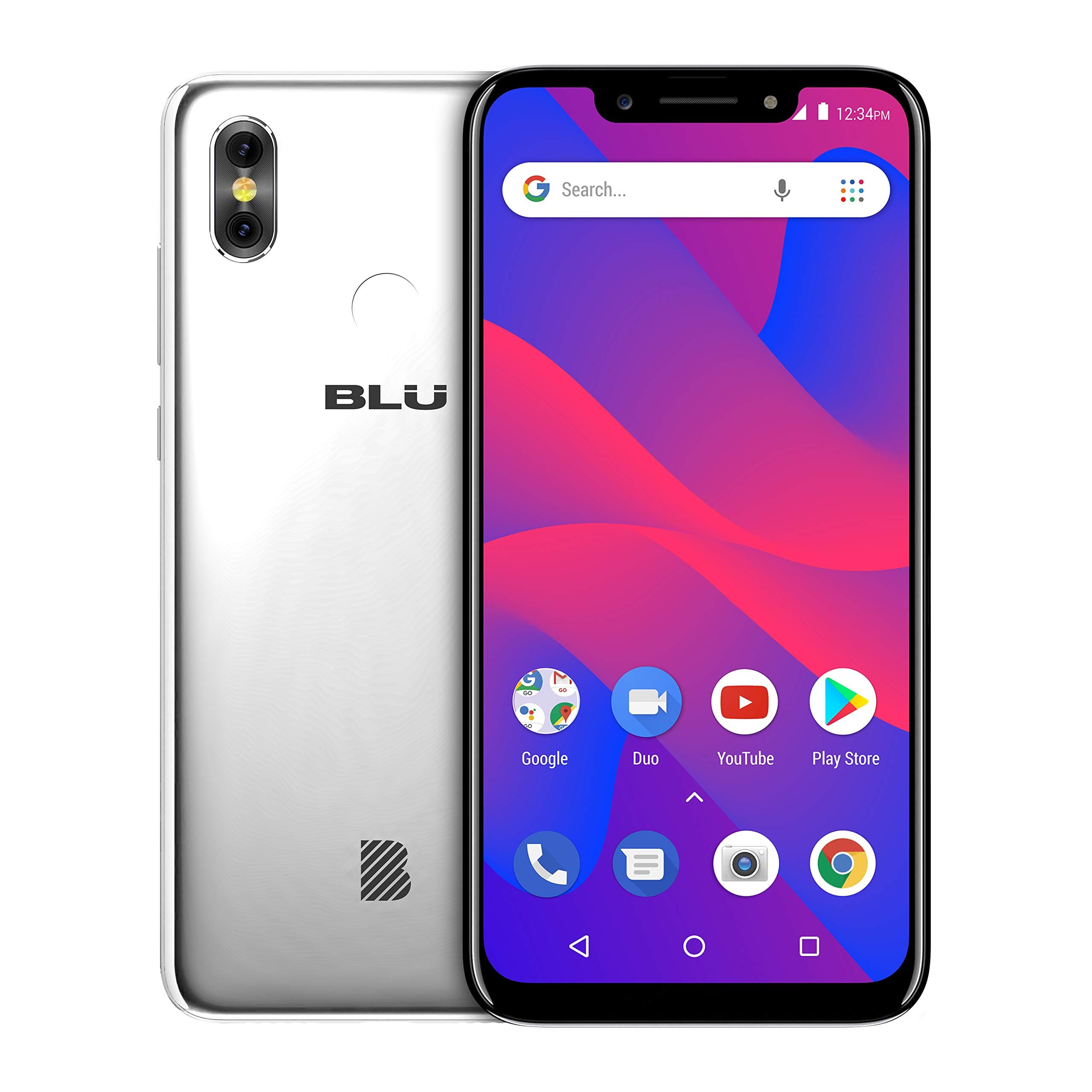 BLU R2 Plus 2019-6.2” HD+ Display Smartphone, 16GB+2GB RAM –Silver