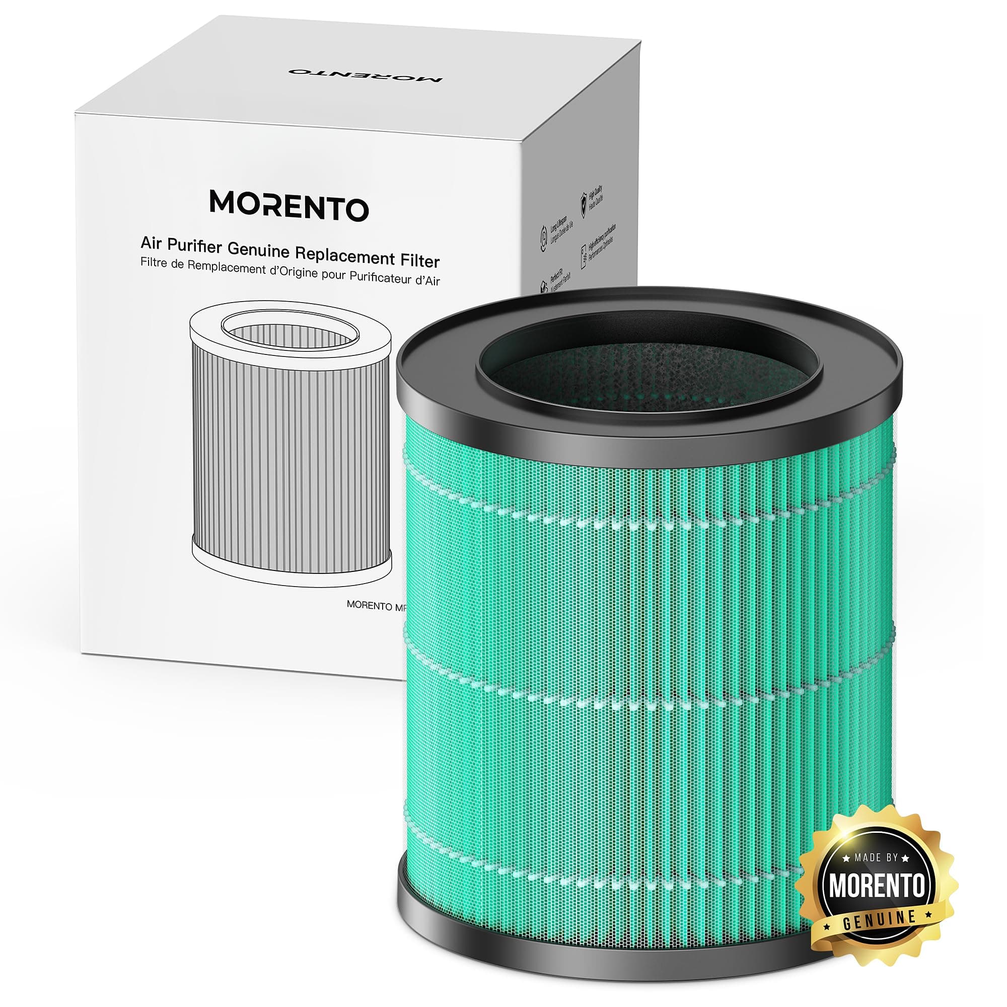 MORENTO MR2566 Genuine Air Purifier Replacement Filter for MR2566 Air Purifier, Pet Dander Version,1 Pack+3 Layers Filtration