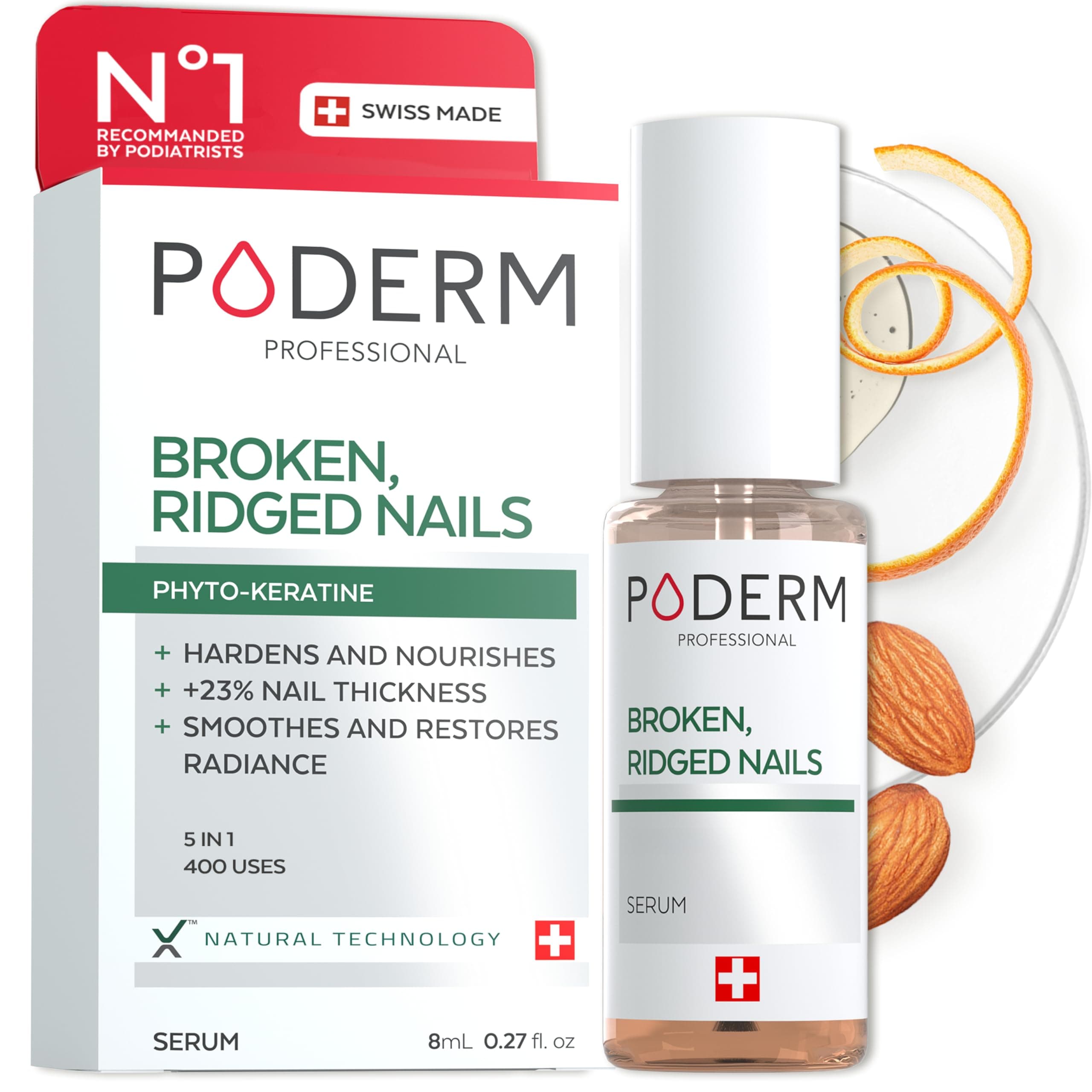 100% Natural Nail Repair - Revitalizes Damaged and Split Nails with Hydrating & Exfoliating Formula – Effective Nail care : Also Acts as a Nail Strengthener for Damaged Nails – Swiss Made