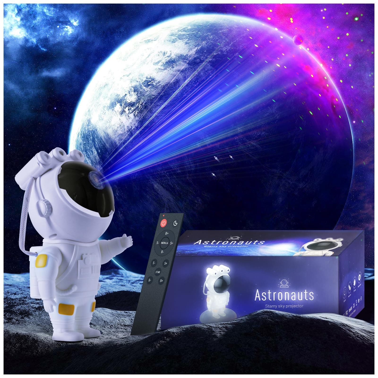 Astronaut Projector, Space Projector for Bedroom Star Night Light, Galaxy Lights for Bedroom Aesthetic, Space Buddy Room Decor Accessories, Tiktok Trend Gift for Kid Adult