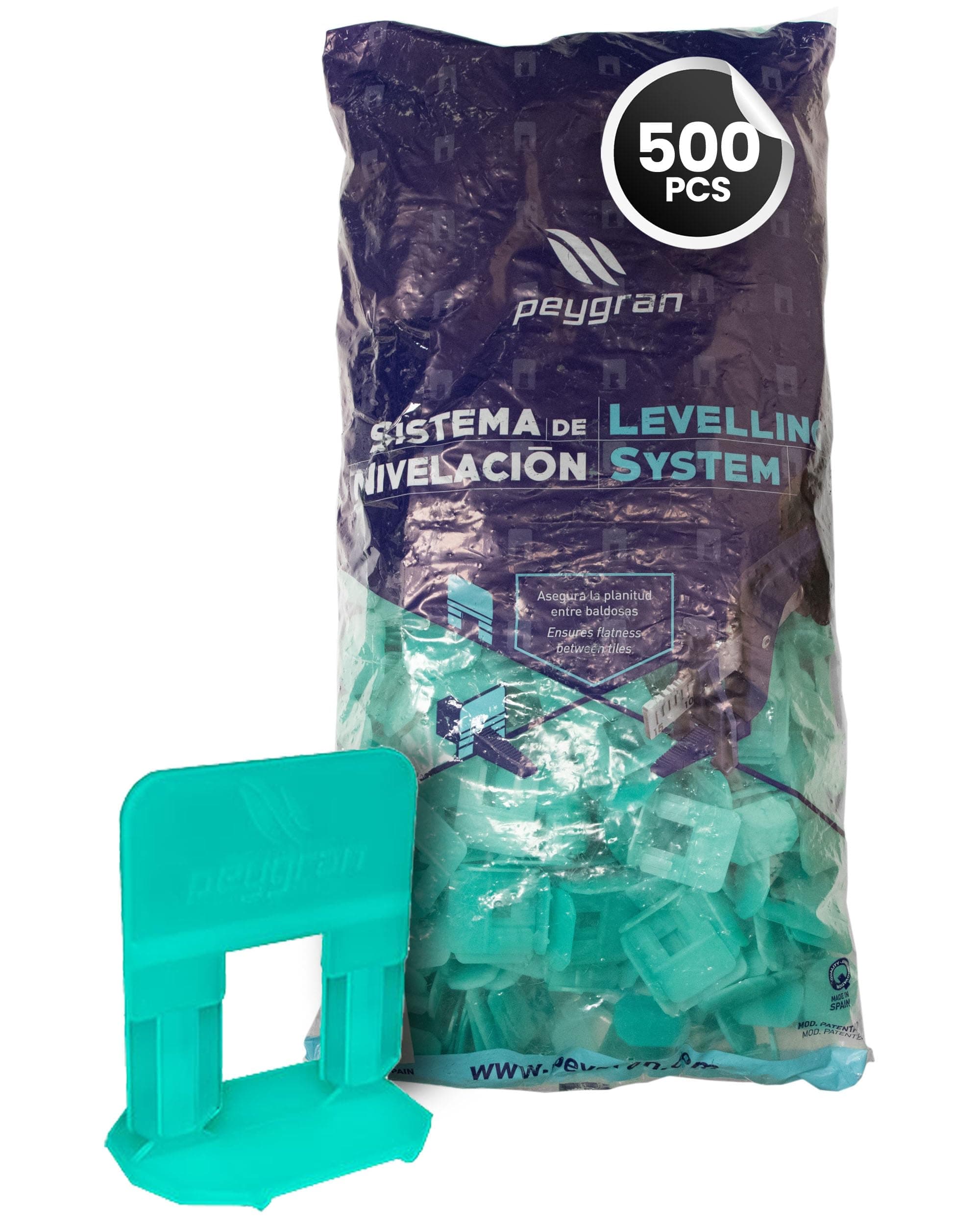 Peygran Tile Leveling System 1/8 (3MM): 500 Clips. Lippage Free Tile and Stone Installation for PRO and DIY. The Most Precise and Reliable Tile Leveling Clips on The Market.