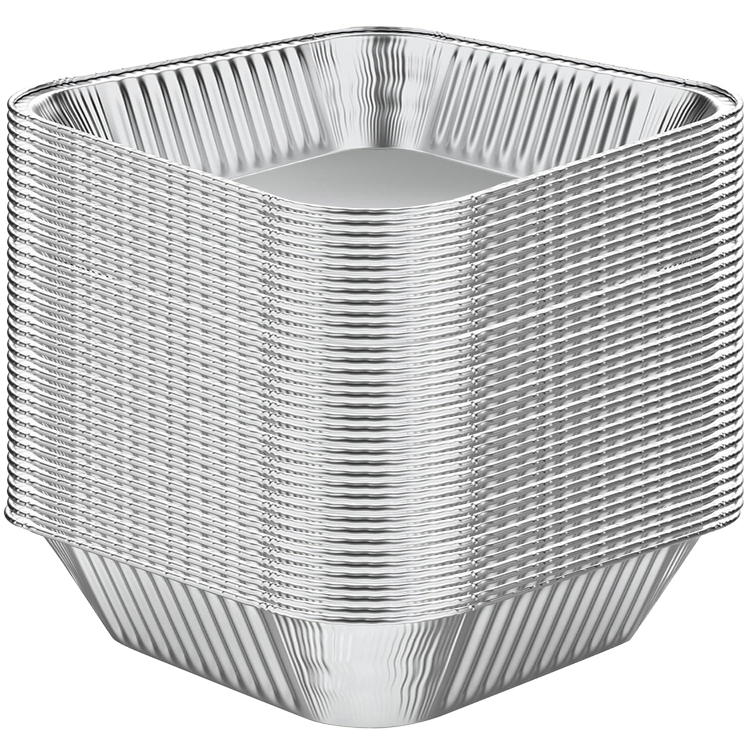 WANBAO 30 Pcs Disposable Aluminum Tin Foil Baking Pans Bakeware Square 8'' X 8'' X 2'' Inch Meal Prep for Catering, Baking Cakes, Breads, Brownies, Bread, Meatloaf, Lasagna