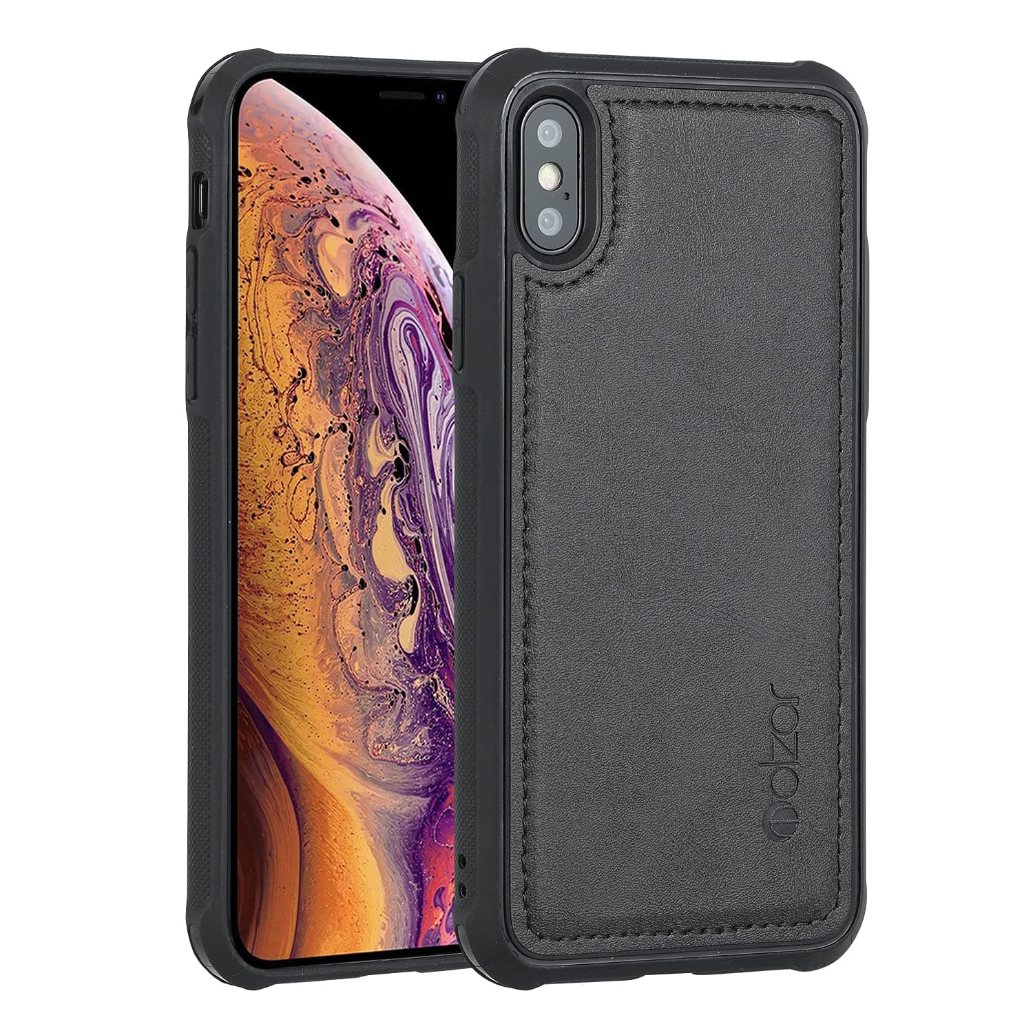 molzar MAG Series for iPhone Xs and iPhone X Case, Built-in Metal Plate for Magnetic Mount, Works with Qi-Certified Chargers, Compatible with iPhone Xs/X, Black