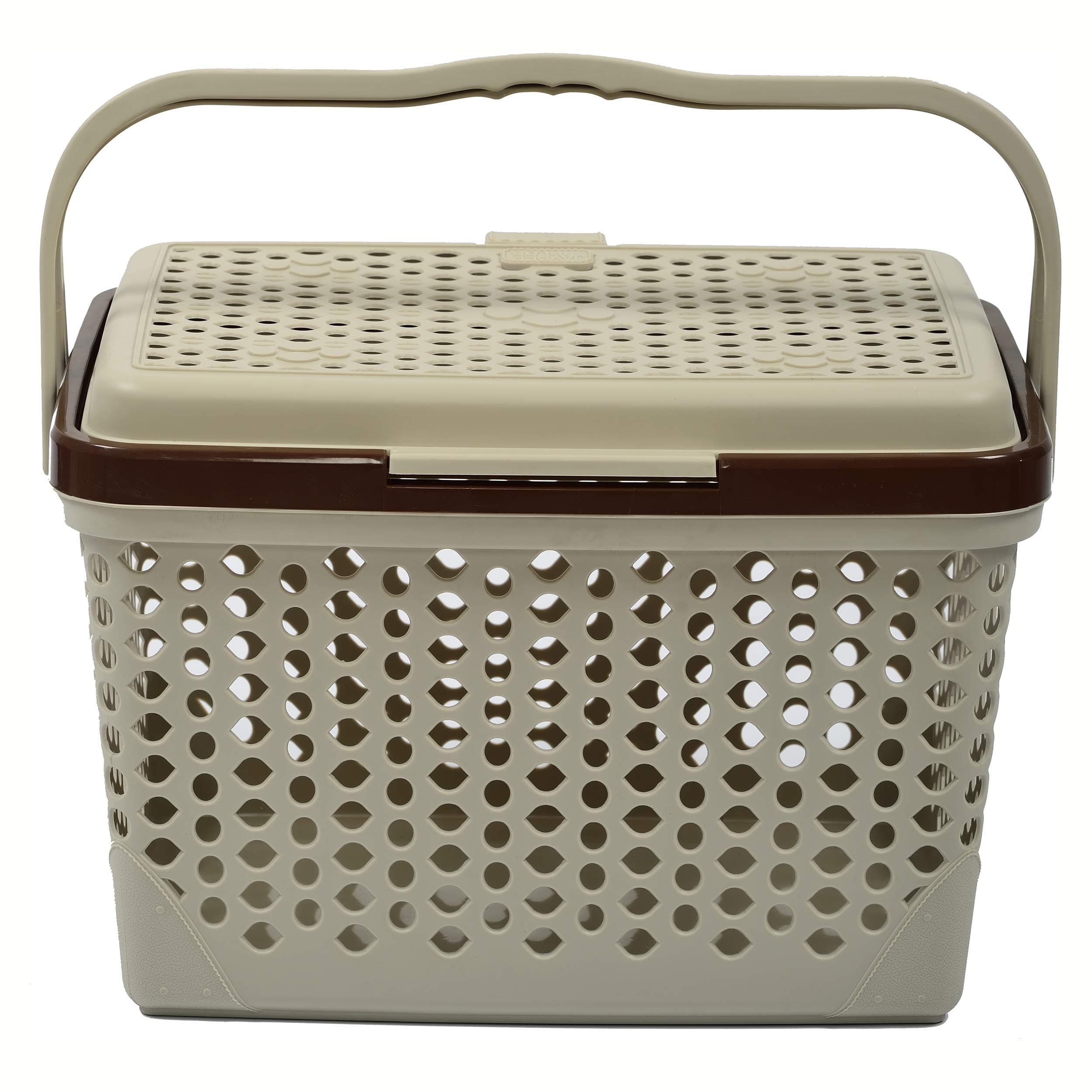 ARISTO Dhyey Creations Plastic Storage Box with Lock and Wheel, 25 L (Transparent)