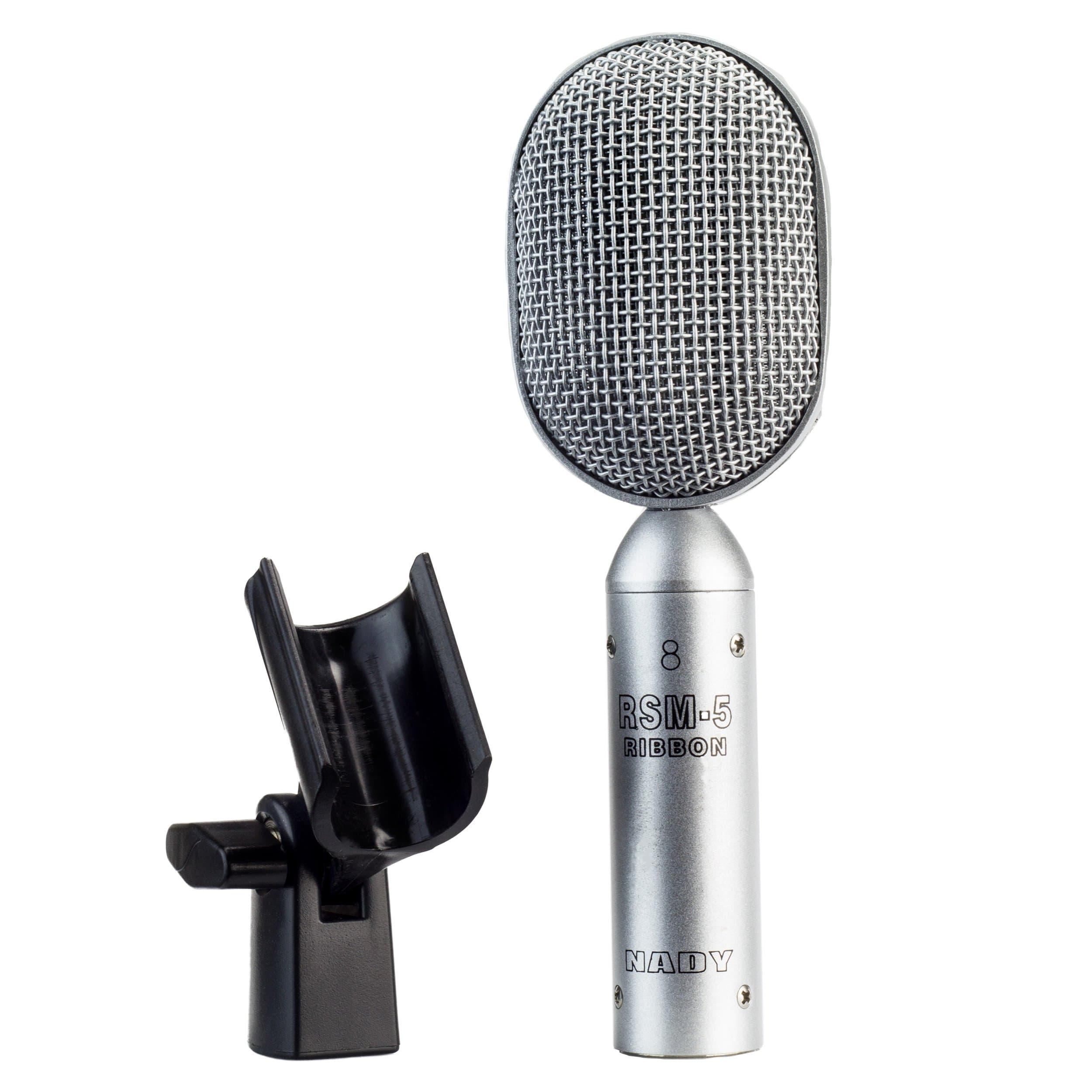 RSM-5 Ribbon Microphone - Unique compact shape perfect for close miking, includes microphone clip and soft cloth pouch