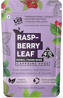 Organic Red Raspberry Leaf Tea Bags - 40 Pyramid Caffeine Free Raspberry leaf tea Bag in Resealable pouch to Supports the Female System