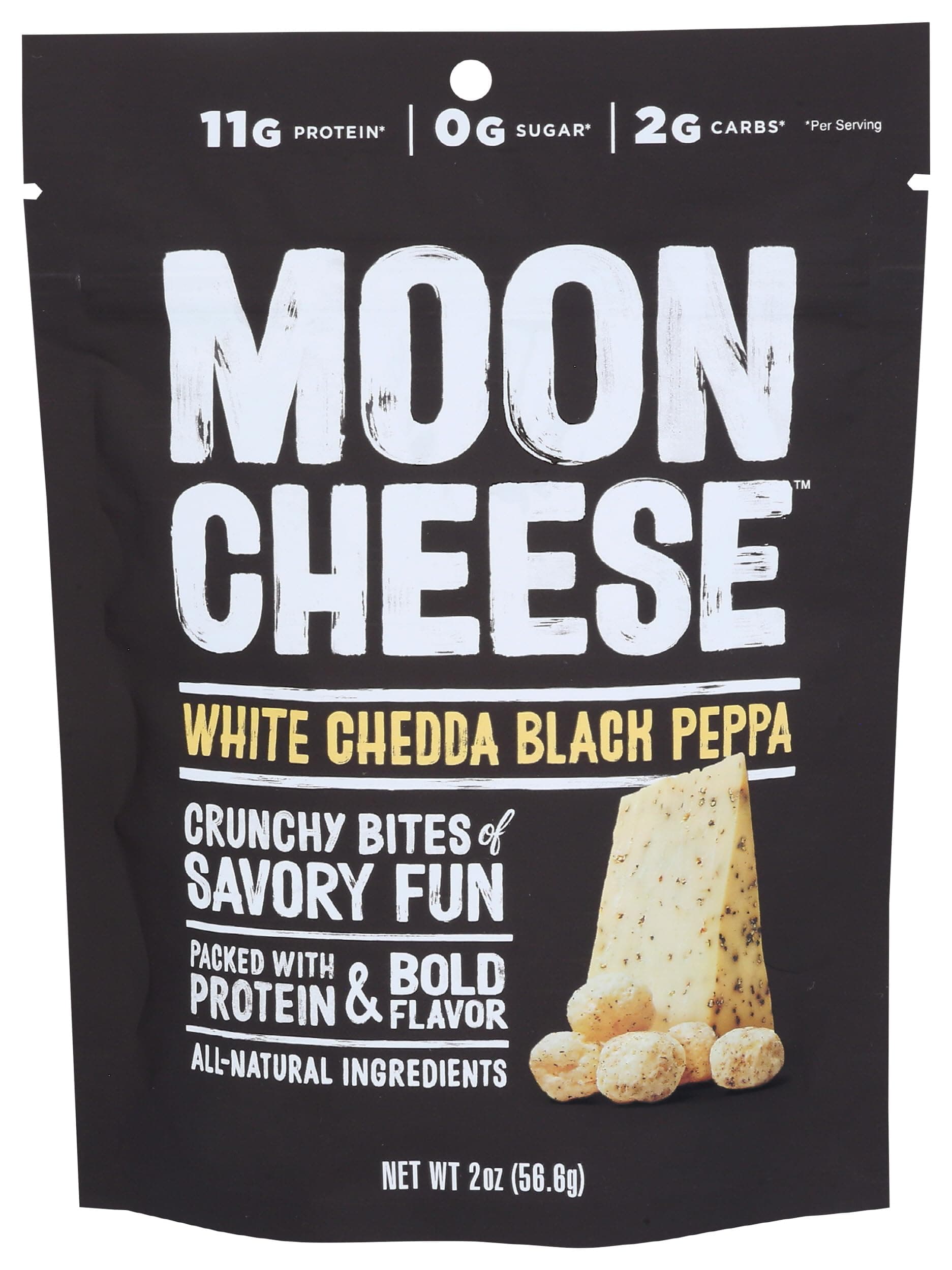 MOON CHEESE White Cheddar Black Pepper Cheese Snack, 2 OZ