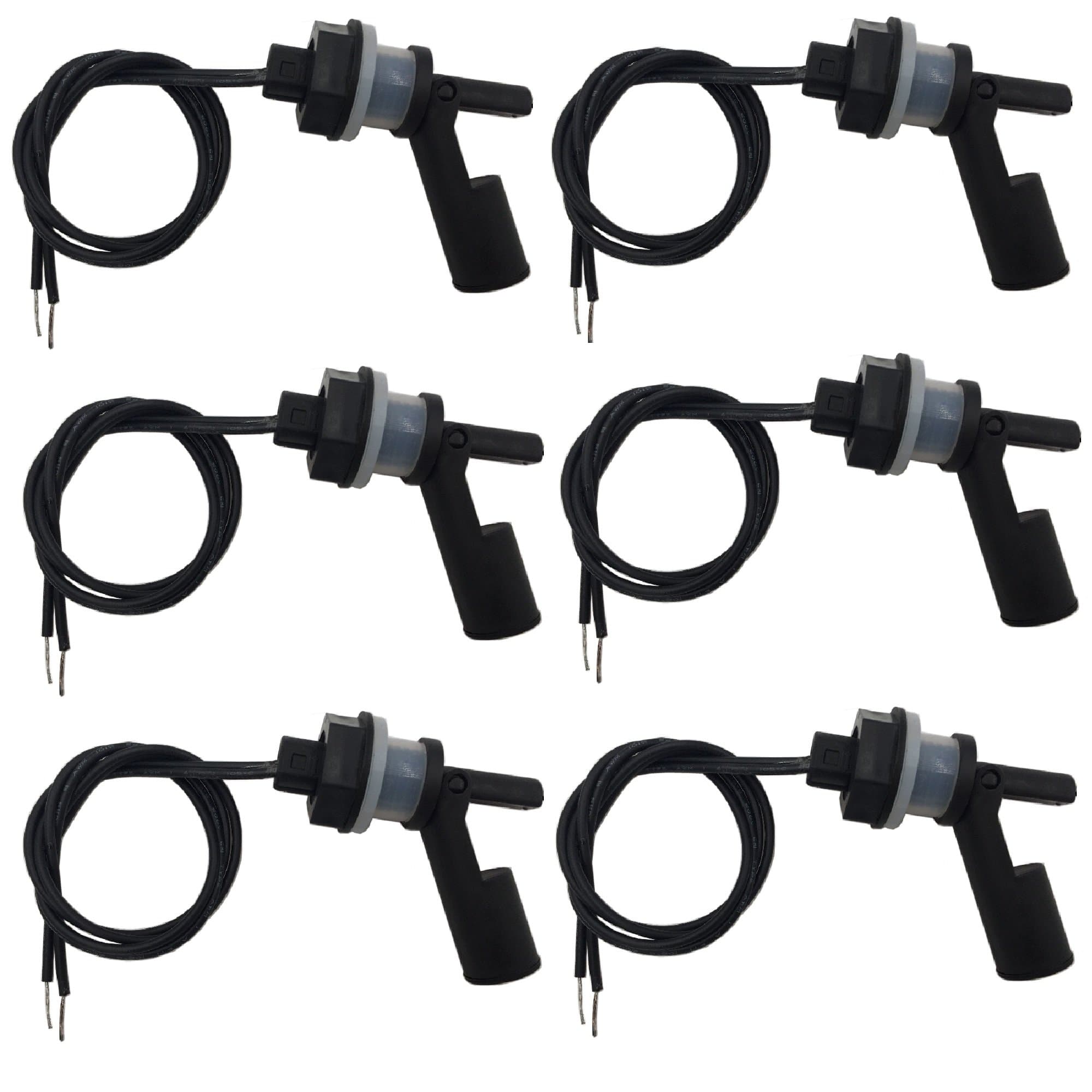 6 Pieces Black Water Level Sensor Aquarium Tank Side Mounted Horizontal Liquid Float Switch