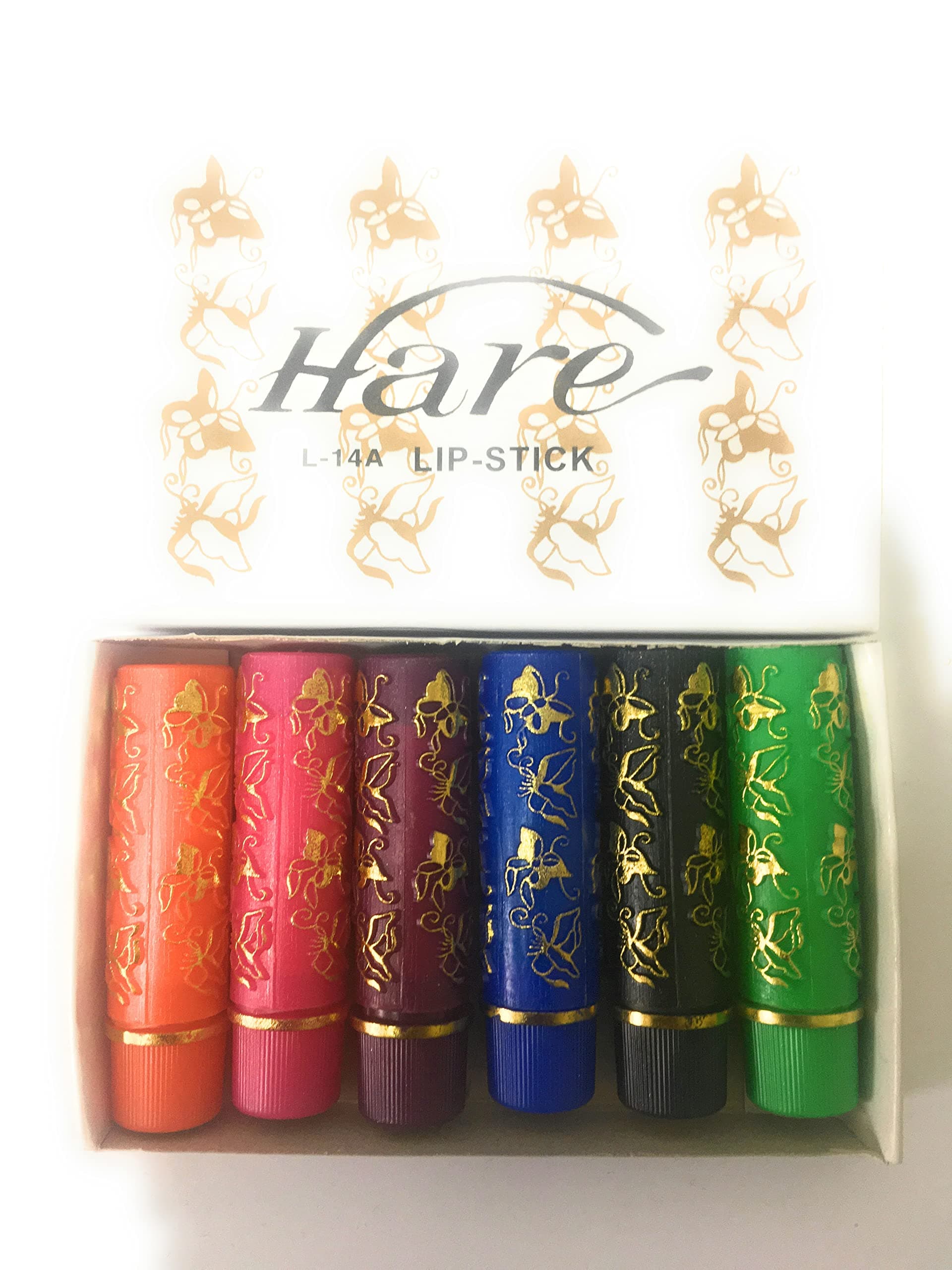 Pack of 6 Multicolour HARE Magic Moroccan Lipstick Colour Changing to Pink
