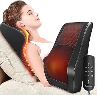 Boriwat Back Massager with Heat, 3D Kneading Massage Pillow for Back, Neck, Shoulder, Leg Pain Relief Deep Tissue, Gifts for