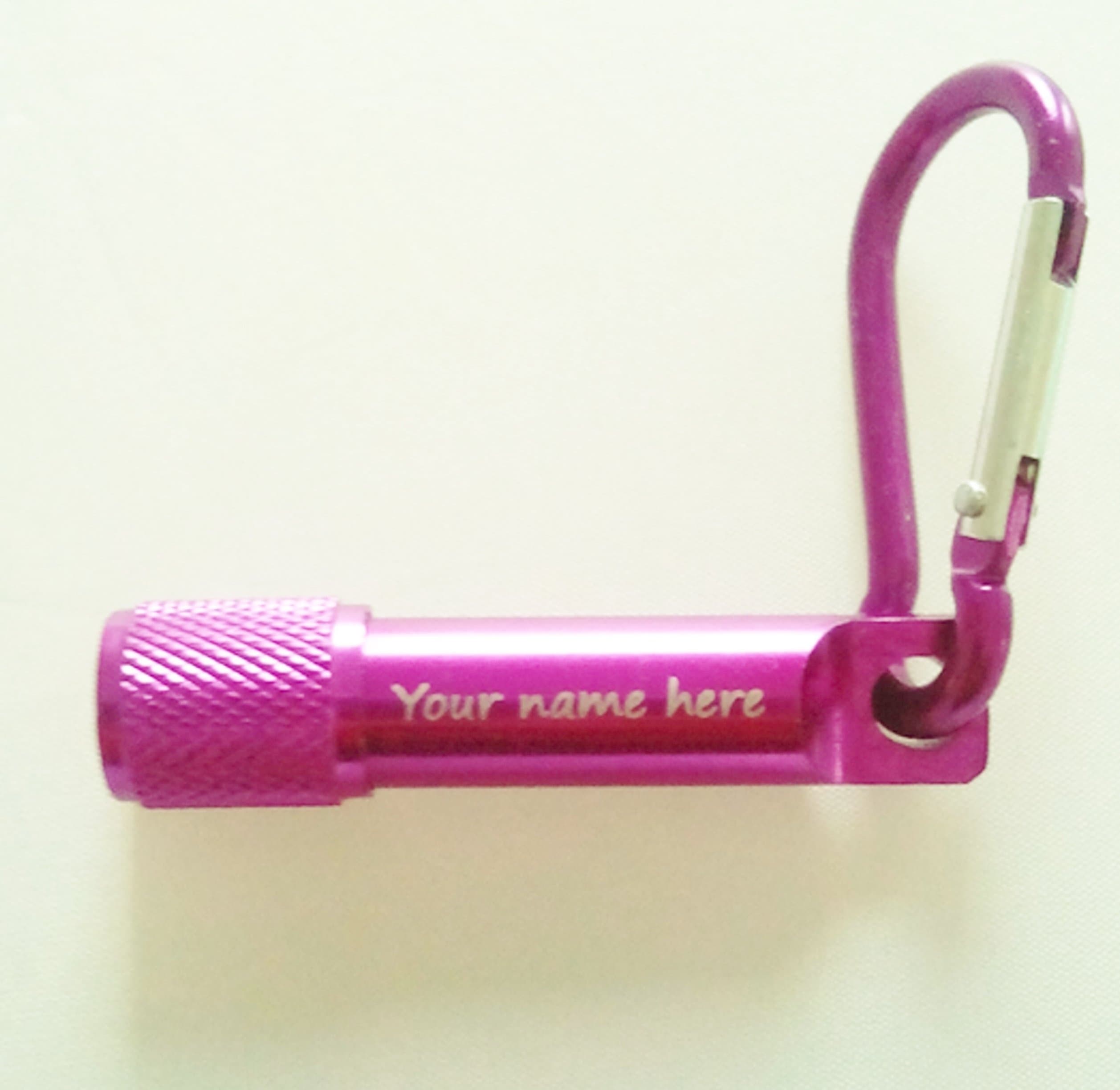 Personalised Purple LED KEYRING TORCH