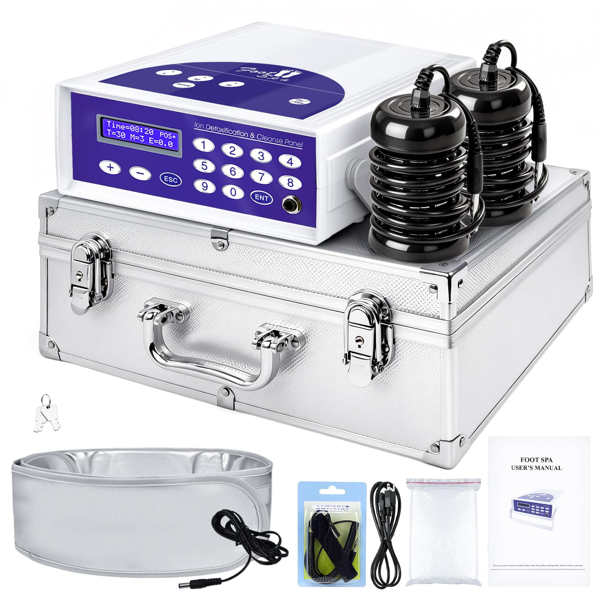 Ionic Foot Bath Detox Machine, Professional Foot Detox Machine for Home Use, Ion Cleanse Ionic Bath Spa with LED Display, Far Infrared Belt