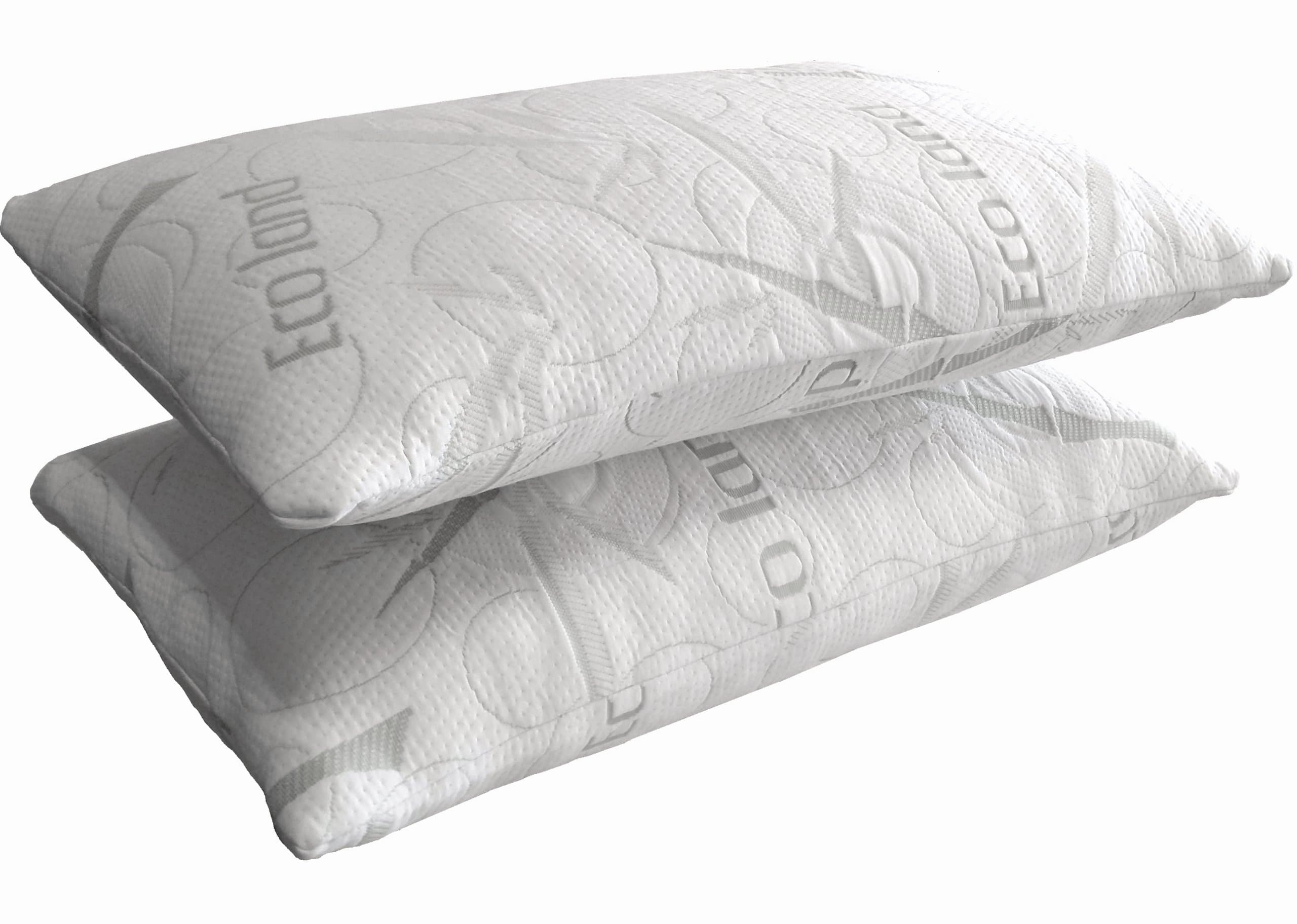 2 Pack 4-pound Density Dual Zone Memory Foam QUEEN Size Pillows With Bamboo Cover