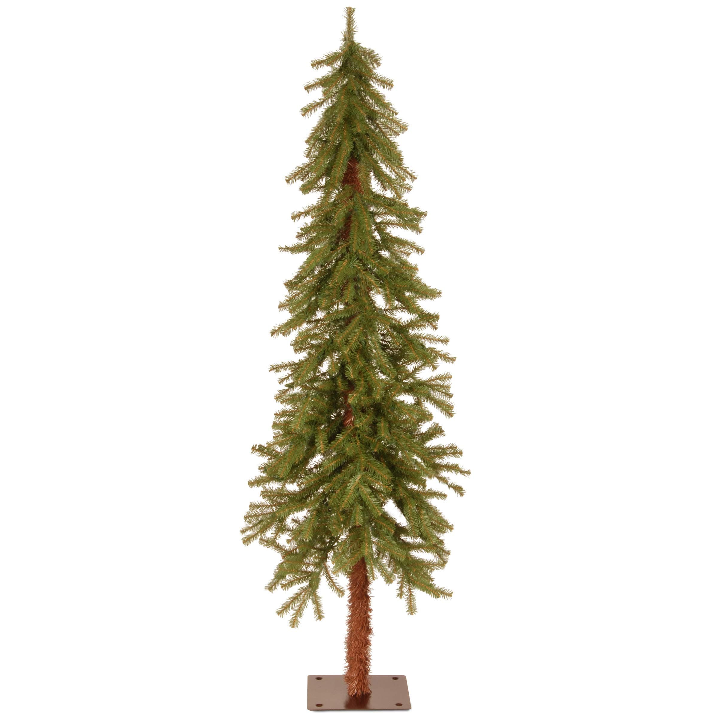 National Tree Company 5 ft Unlit Hickory Cedar Artificial Christmas Tree, 371 Tips, Metal Plate Base, Green