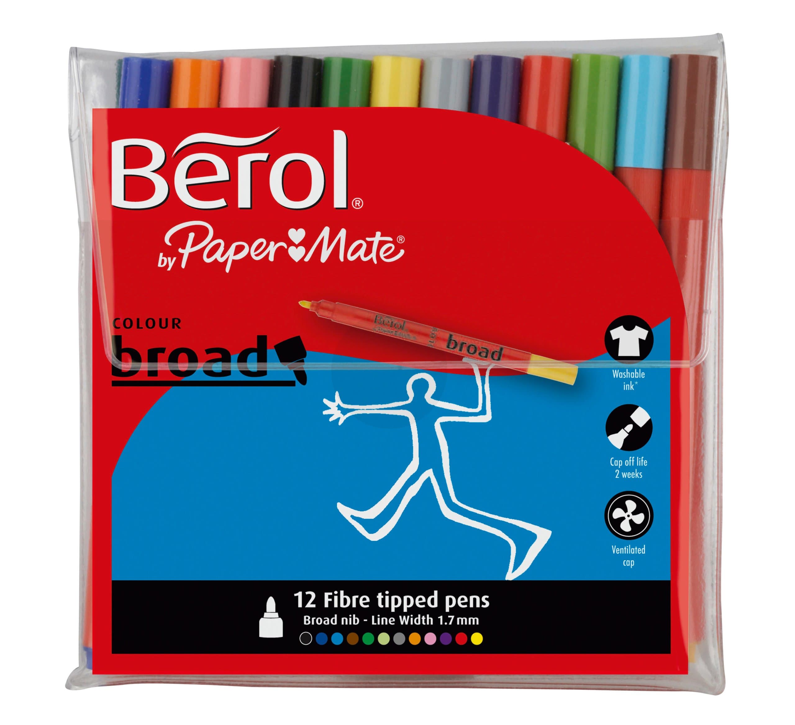Berol S0375990 - Colour Broad Pen Assorted Pk12