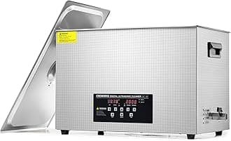CREWORKS 30L Digital Ultrasonic Cleaner, Ultrasonic Cleaning Machine with Degas & Gentle Modes, Professional Ultrasound Cleaner with 600W Heater for Auto Parts