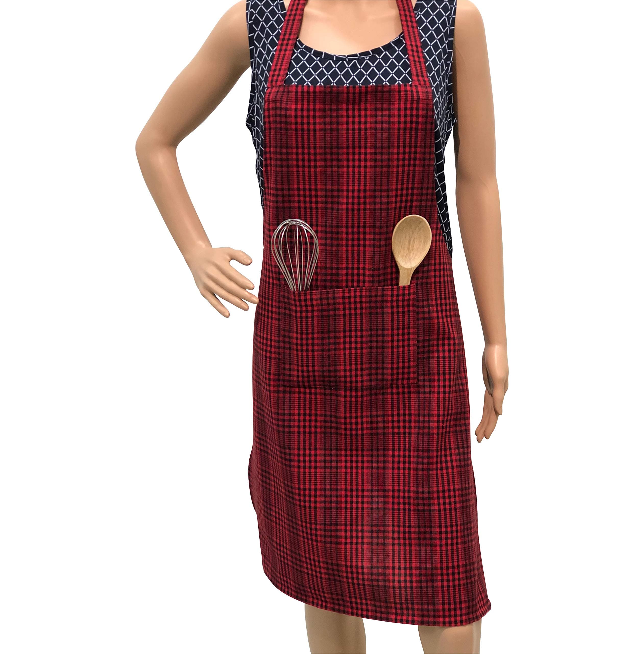 PIXEL HOME DECOR Cotton Apron with Front Center Pocket with End