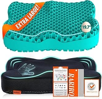 Enlarged 19.7" Gel Seat Cushion, Egg Gel Chair Pads for Wheelchair Pressure Coccyx Sciatica Pain Relief, Cooling Desk Seat Cushion for Kayak, Car, Office Chair Long Sitting[Green]