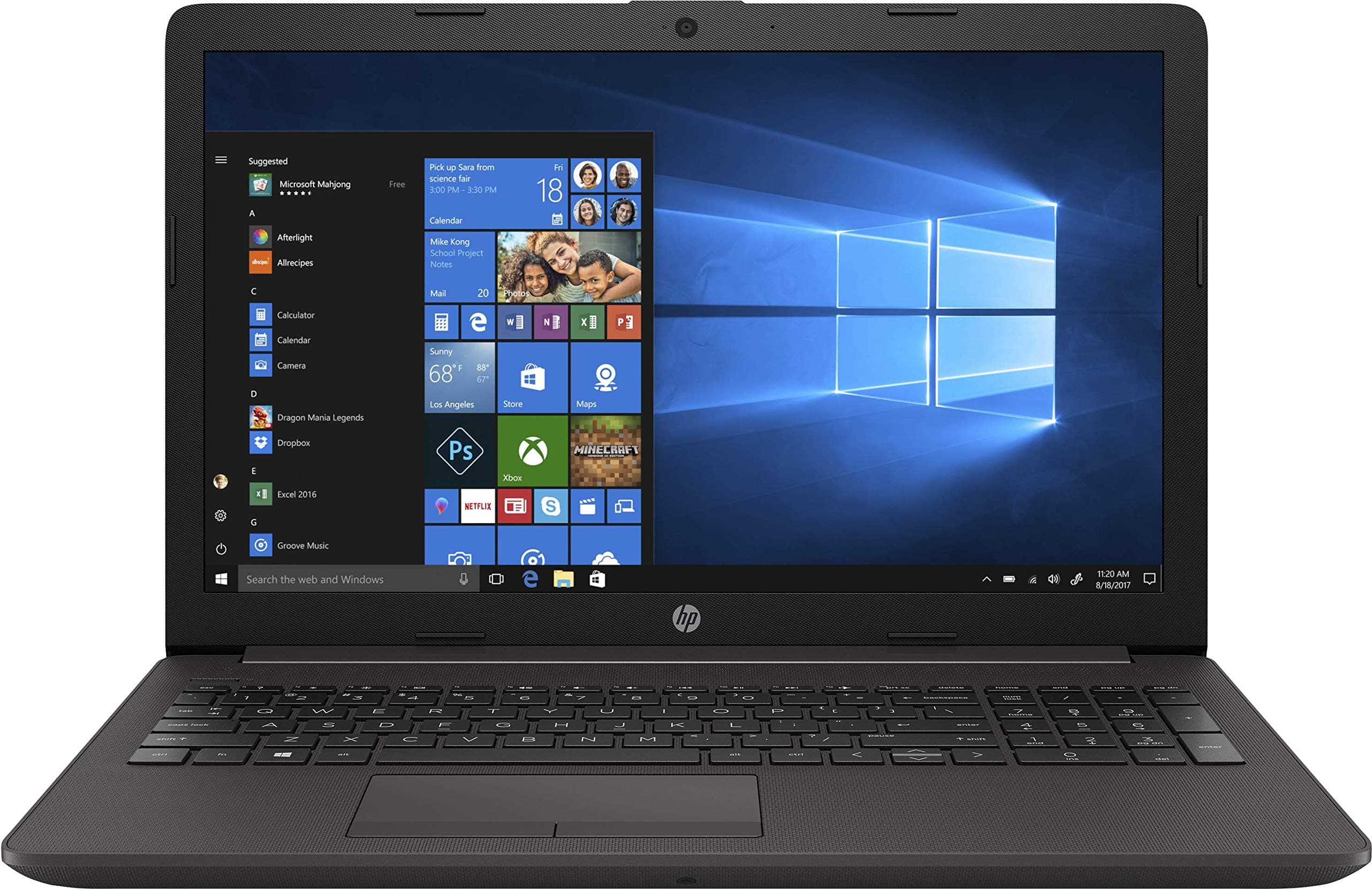 HP 250 G7 (6Bp86Ea) 15.6" Intel Core i5-8265U Laptop, 8GB RAM, 256GB SSD, DVDRW, Windows 10 Pro - Black