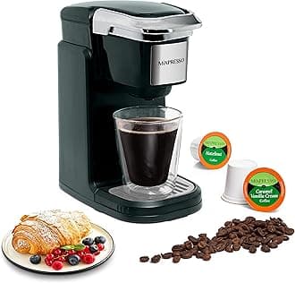 MixpressoSingle Cup Coffee Maker, Personal Single Serve Coffee Maker K Cup,12oz One Cup Coffee Maker Compatible with Single-Cups, Quick Brew Technology, One Touch Function Black Coffee Maker