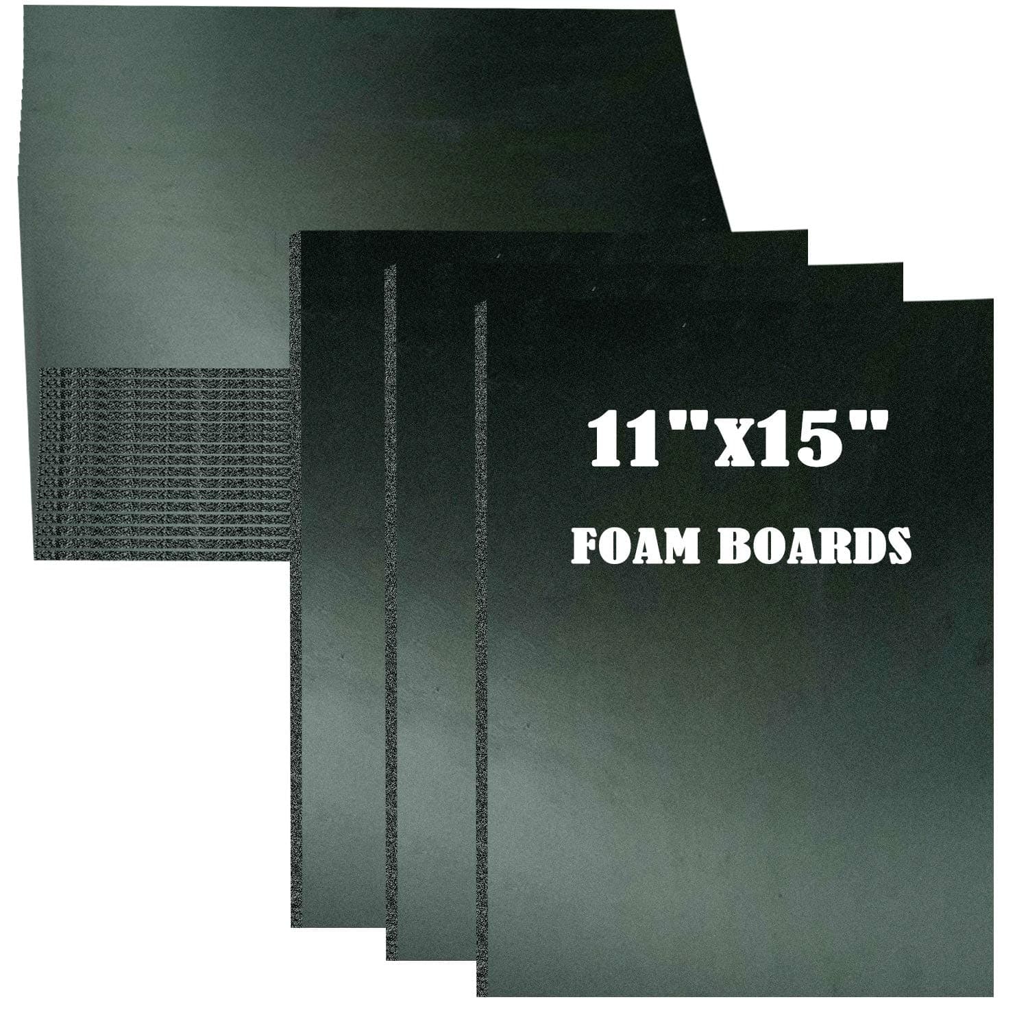 15Pack Foam Core Board, 11”x15” Black Foam Board, 3/16” / 5MM Thick Mat Board Center, Foam Backing Boards for Mounting Photographs and Artwork, 3-D Modeling, Signage, Poster Making