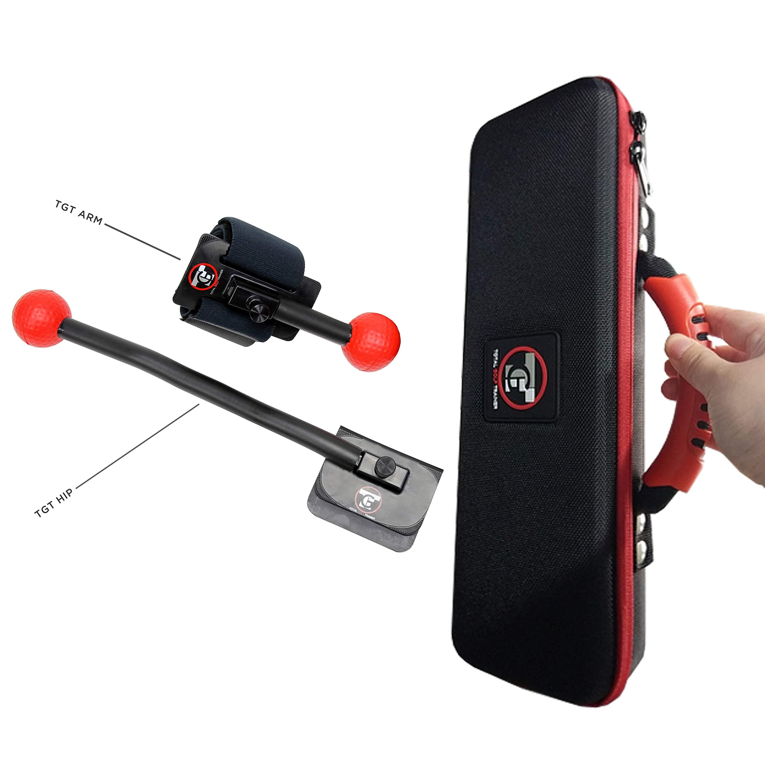 TOTAL GOLF TRAINER 2.0 Kit – Golf Training Aid – Golf Swing Trainer - Teaches and Corrects Golf Swing, Posture and Hip Rotation, Practice Full Swing, Square club face - Includes TGT Hip & Arm