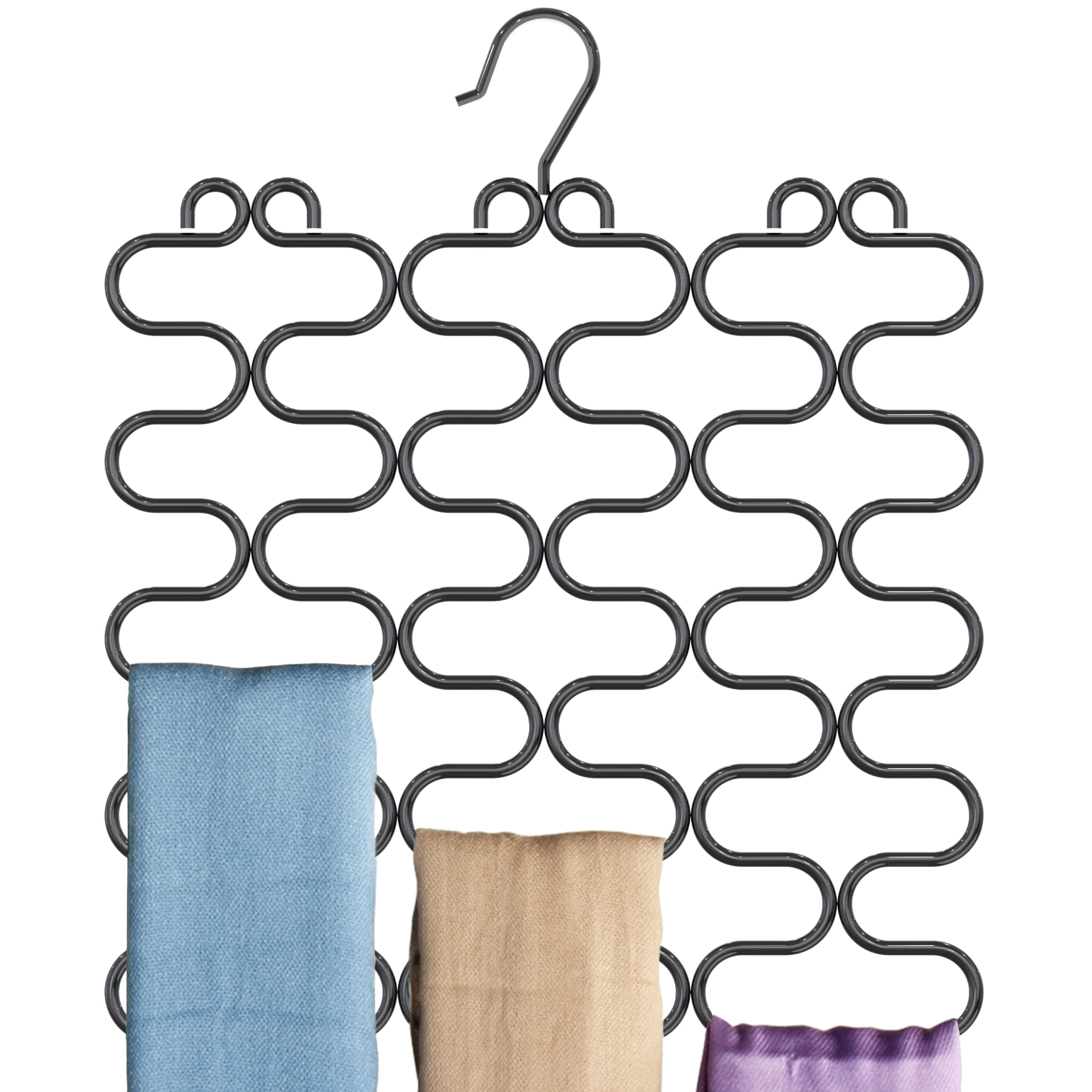 Deco Brothers Scarf Hanger for Closet, 23 Loop, Black