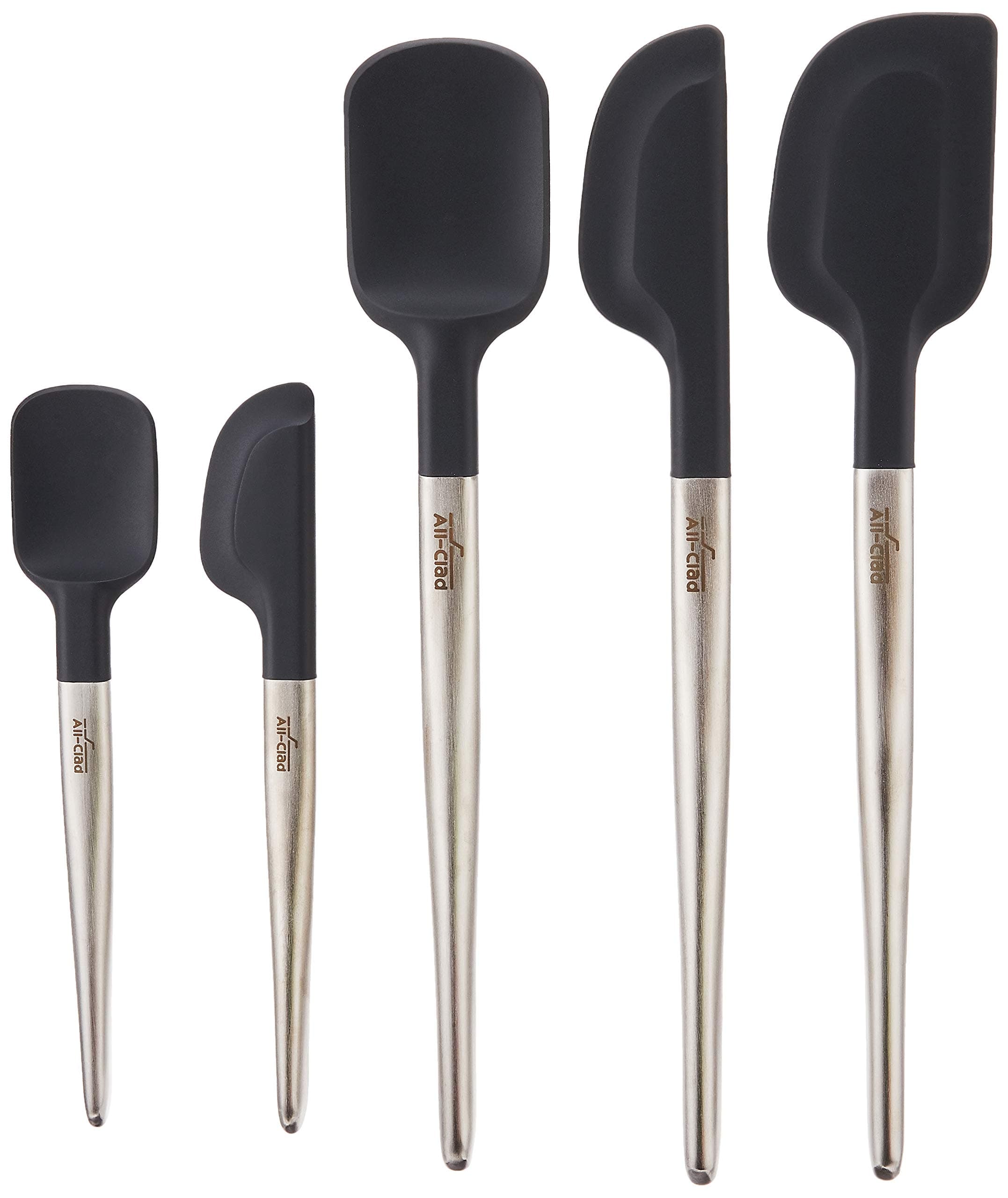 All Clad K147S5 Silicone Tools 5-Piece Ultimate Set, Stainless Steel and Black