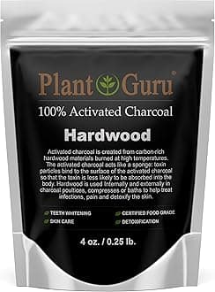 Activated Charcoal Powder 4 oz. HARDWOOD - Food Grade Kosher Non-GMO - Teeth Whitening, Facial Mask and Soap Making. Promotes Natural Detoxification and Helps Digestion