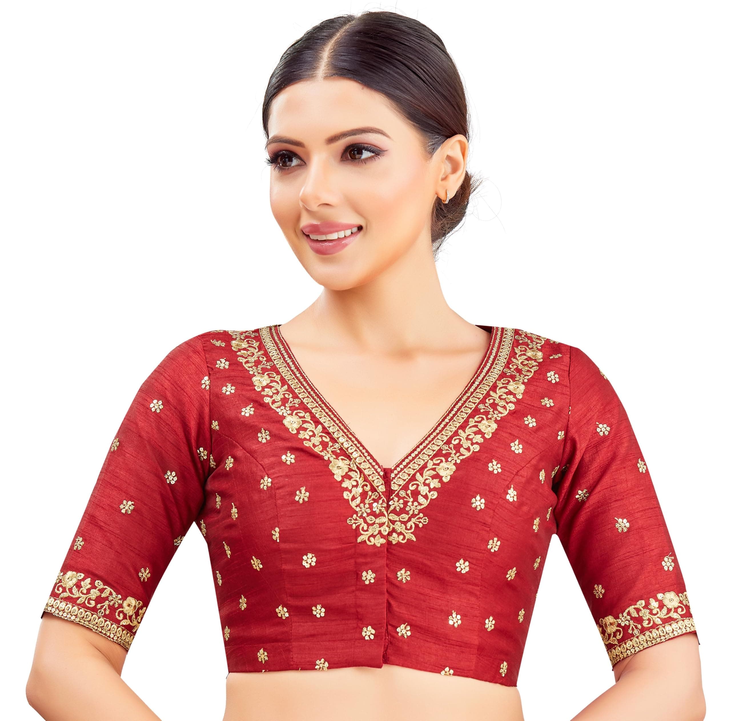 Studio Shringaar Women's Embroidered Wedding Saree Blouse