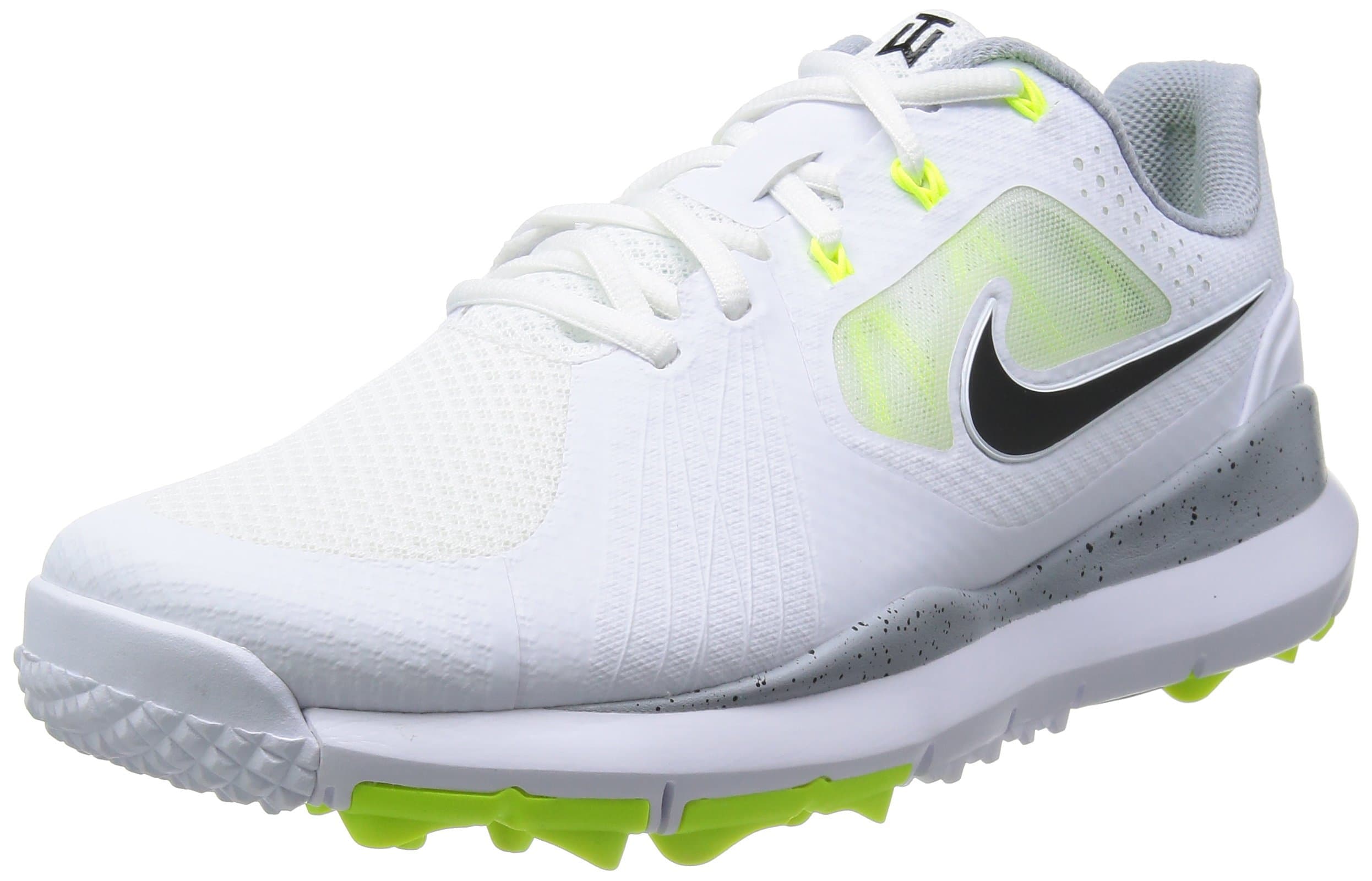 NIKE Golf Men's Tw '14 Mesh High Performance Golf Shoe, White/Volt/Wolf Grey/Black, 9 2E US