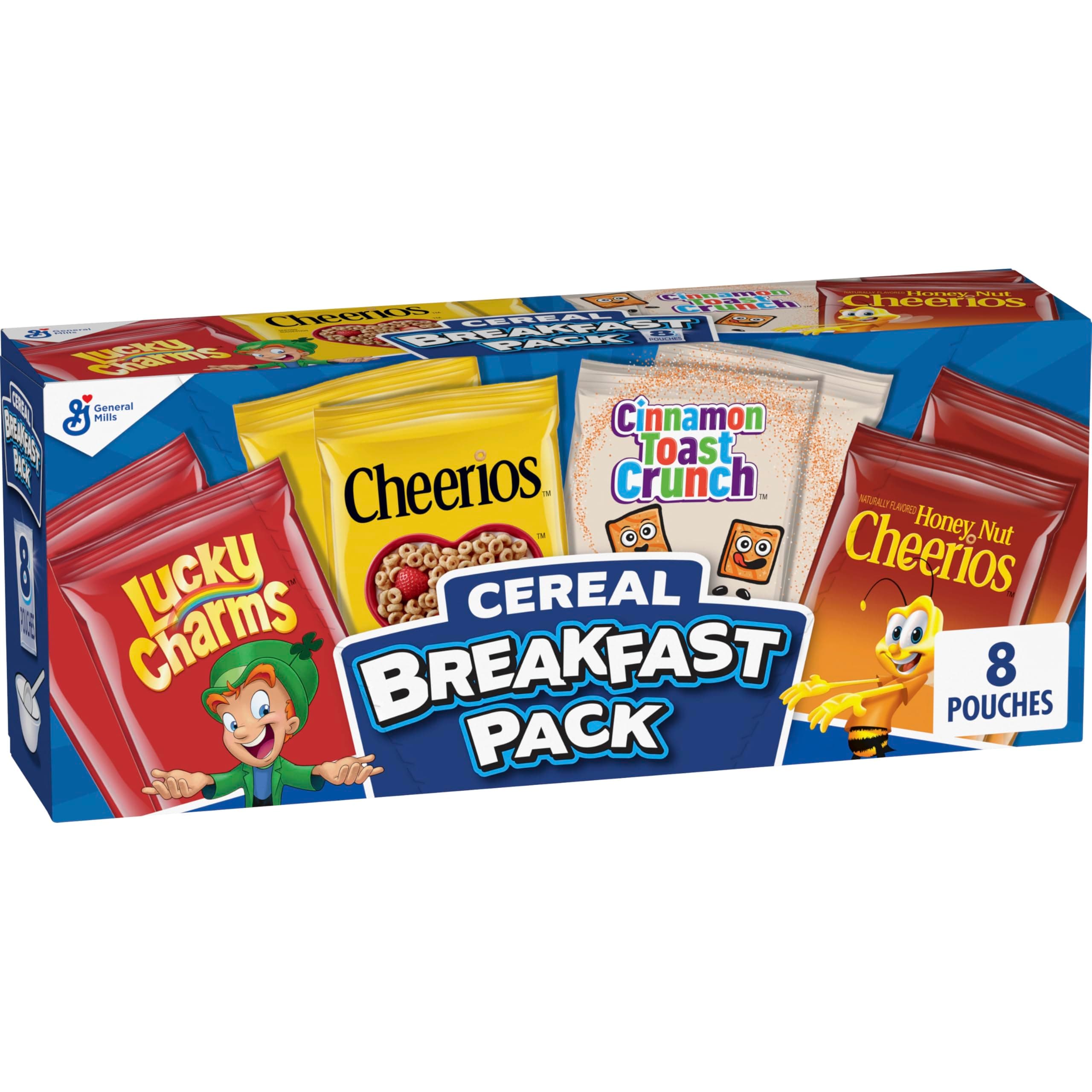 Breakfast Pack Cereal Multi-Pack With 8 Varieties, 9.14 oz