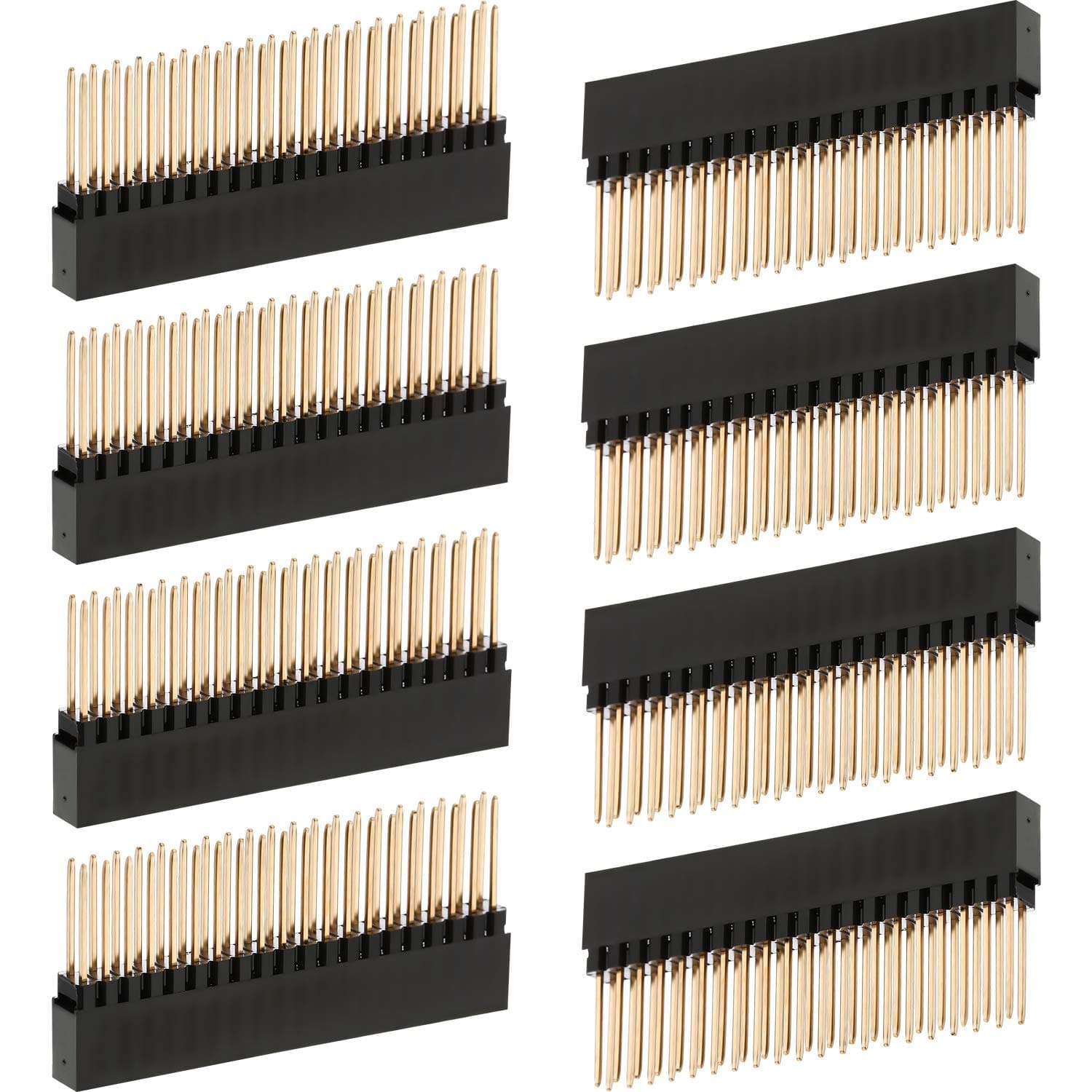 8 pcs 2 x 20 (40 Pin) Extra Tall Female 0.1 Inch Pitch Stacking Header Compatible with Raspberry Pi A+/B+/Pi 2/Pi 3 Extra Tall Header