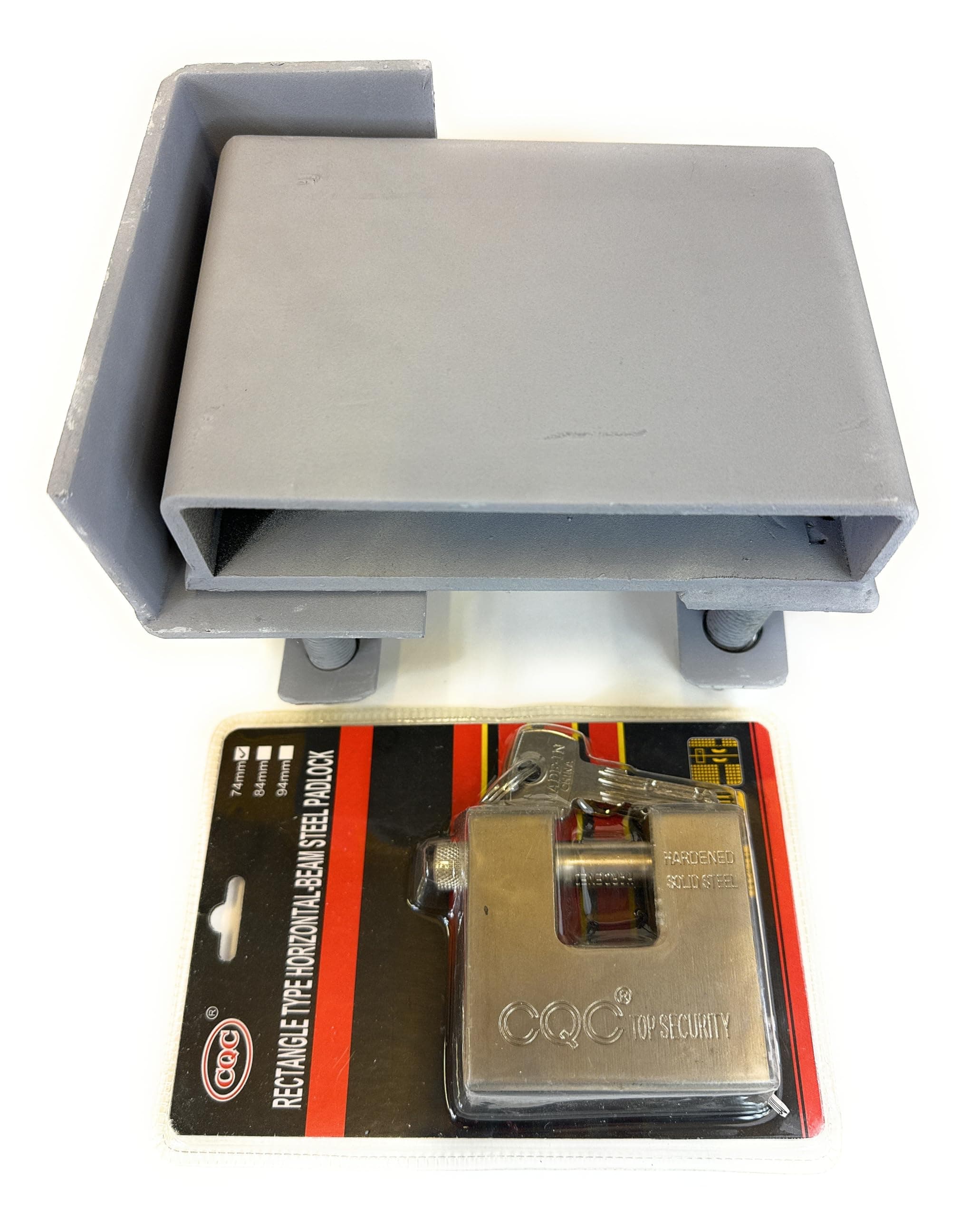 Bolt-On Keyed Shipping Container Lock Box with 4 Keys - 100% Steel for Heavy Duty Security