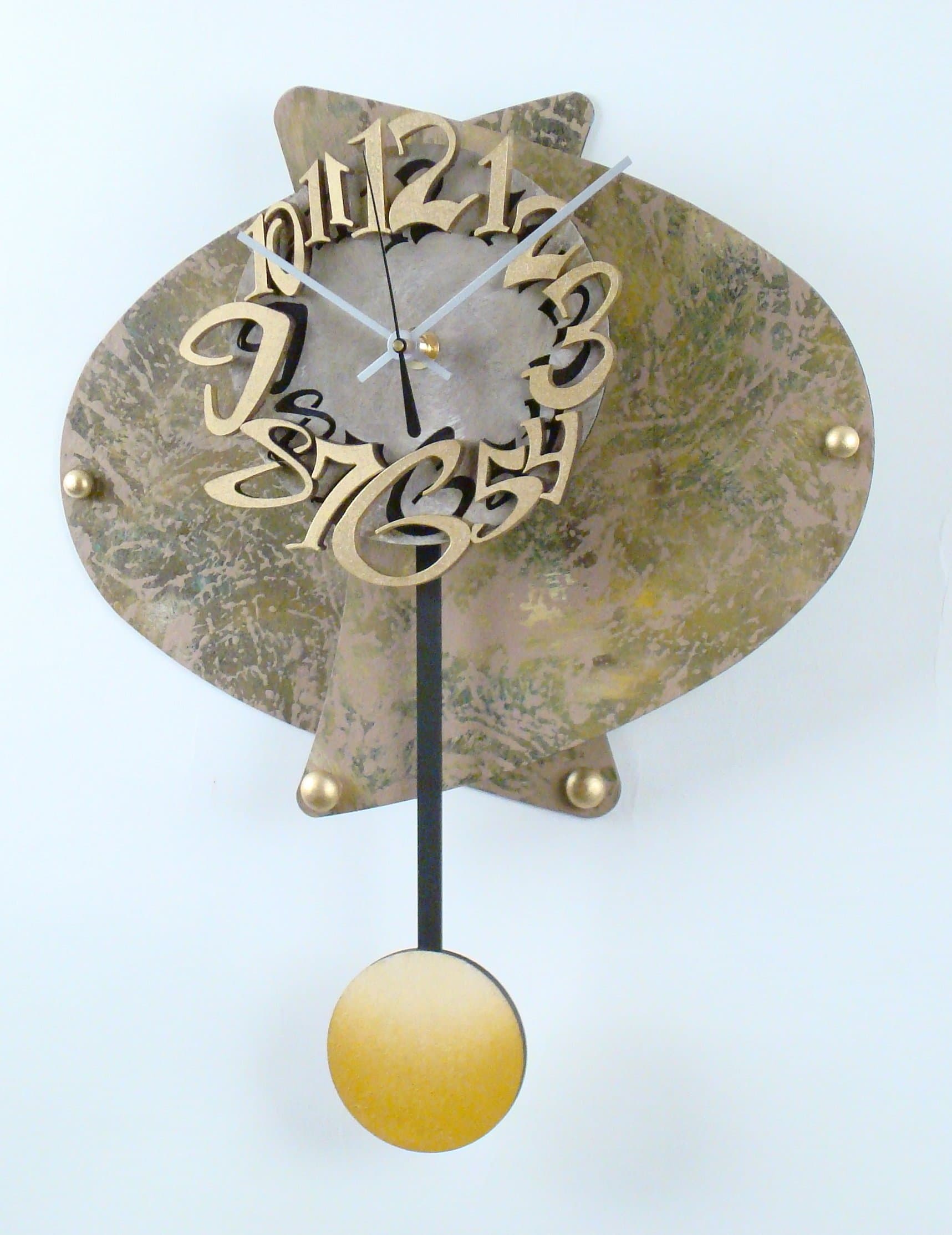 David Scherer Hand Crafted Crescent Wall Clock