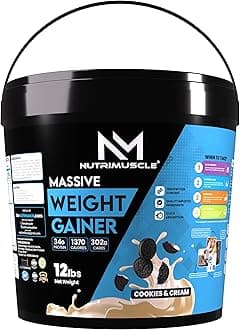 Massive Weight Gainer - 12 lbs - Cookies and Cream Flavour - Contains Complex Carbohydrates for Healthy Weight Gain