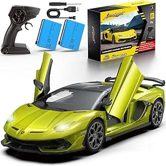 AEROQUEST Lamborghini Remote Control Car, Officially Licensed 1:14 Lambo RC Car for Boys Girls Birthday Gift, Green Toys for 3 4 5 Years Old（Green）