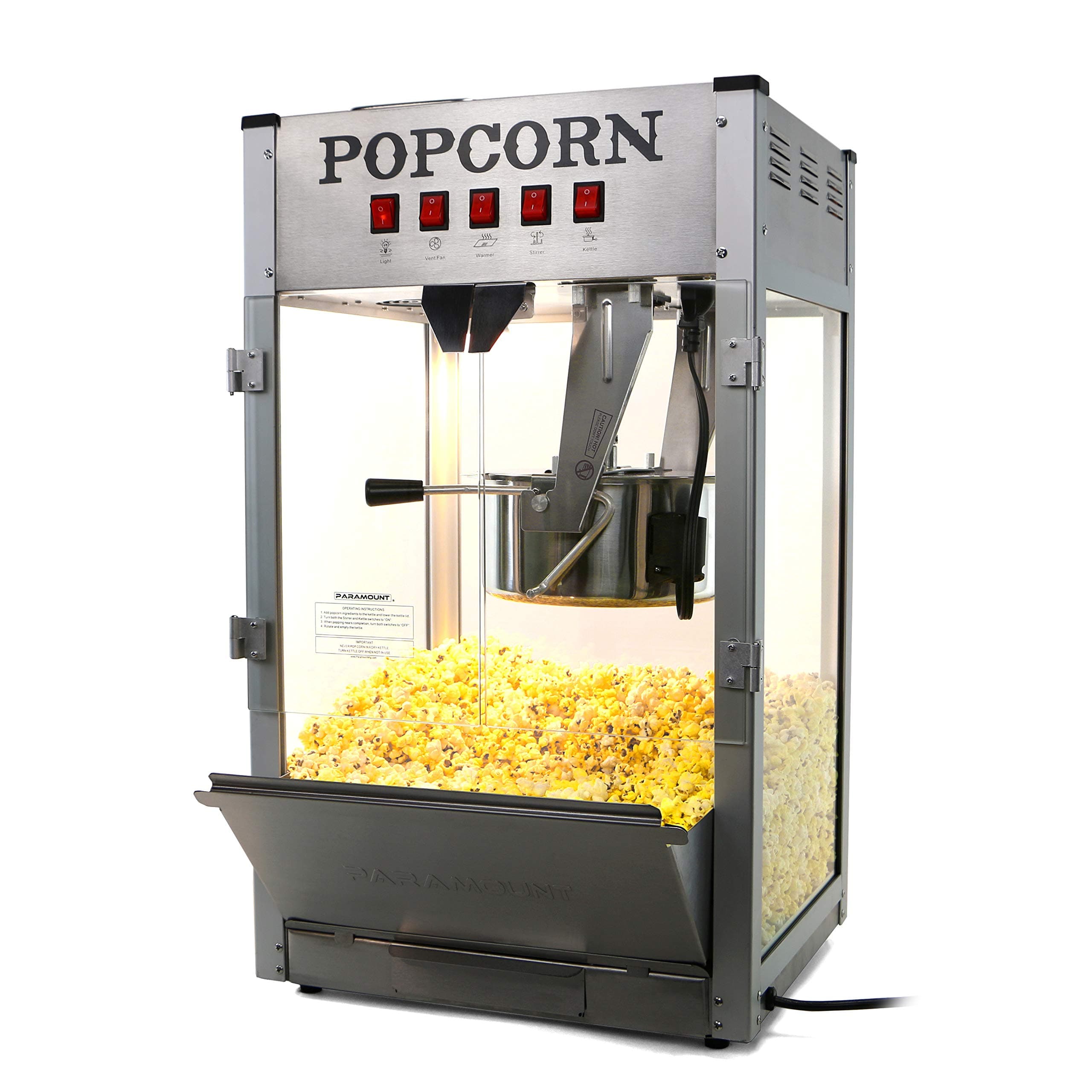 Paramount 16oz Popcorn Maker Machine - New 16 oz Hot Oil Commercial Popper [Color: Silver]