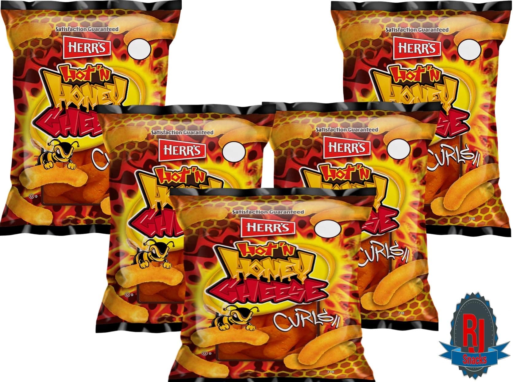 Herr`s Potato Chips & Cheese Curls -,1Oz (Curated by RJ Snacks Value Pack)… (Hot & Honey Cheese Curls)