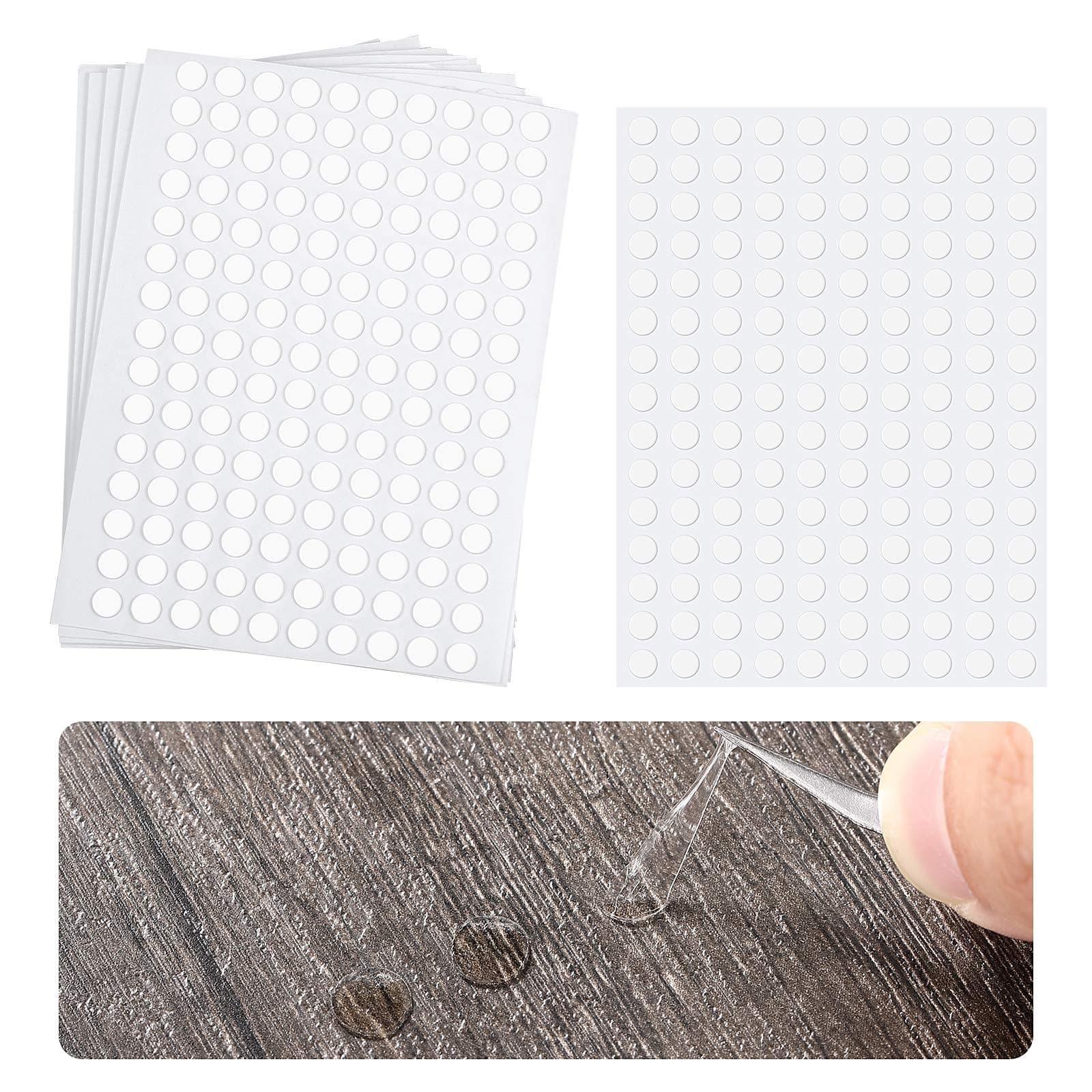 Zonon 1000 Pcs Double Sided Adhesive Dots Clear Glue Point Tape Stickers Balloon Glue Round No Traces Strong Adhesive Sticker Waterproof Dot Sticker for Craft DIY Art Office Supply (0.24 Inch/ 6 mm)