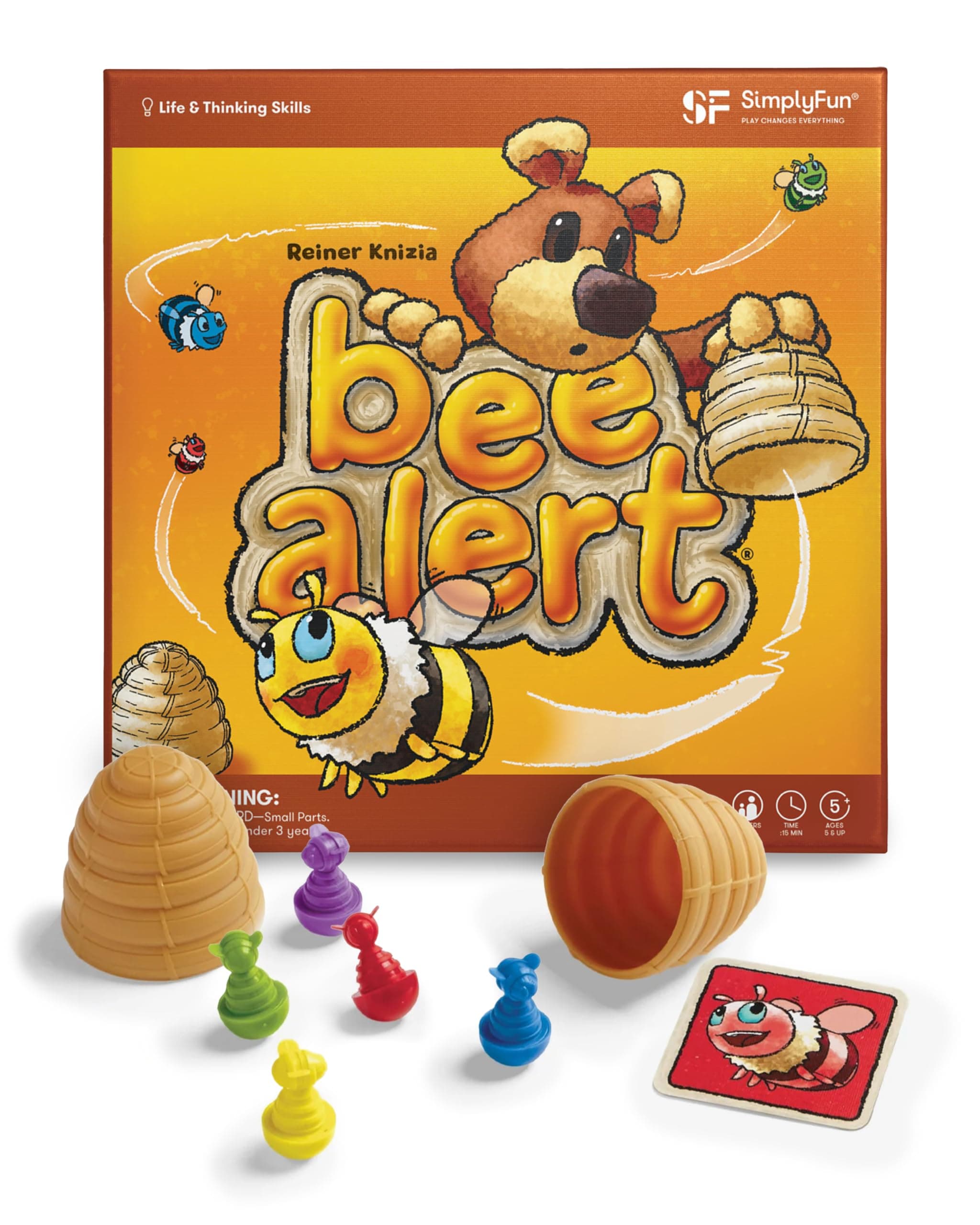 SimplyFun Bee Alert - A Matching Game for Kids That Tests Your Memory and Patience While Learning How to Take Turns - Educational Learning Game - 2 to 5 Players - for Kids Ages 5 & Up