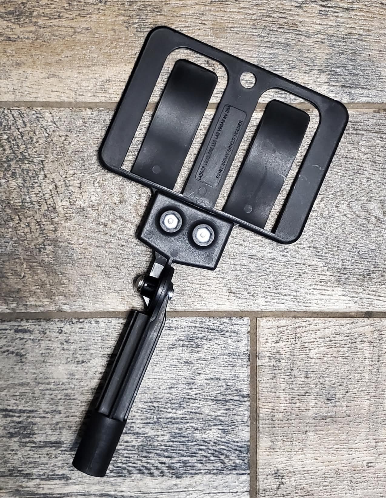 Xtenda-Leg® PAINT SHEILD HOLDER Insert Cardboard or Plastic for Paint Spraying or Brush. Unique 1 second angle adjustment by just a push or pull of shield.