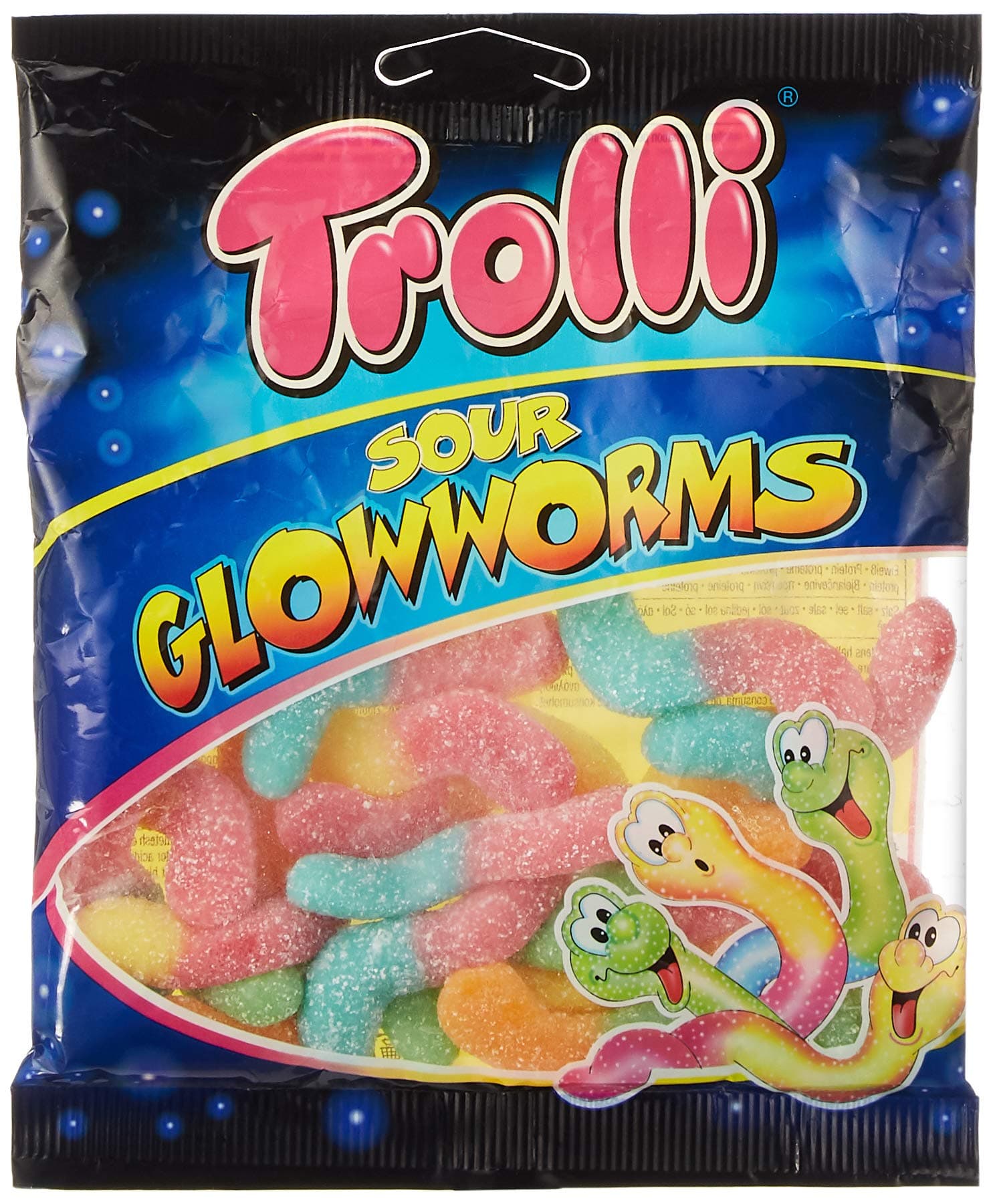 Trolli Sour Glowworms, 100 G - Sour
