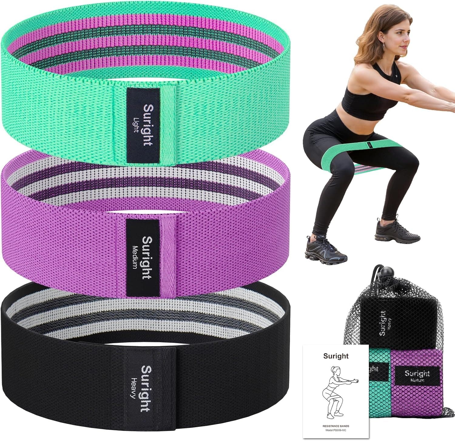 Resistance Band Set - 5 Color-Coded Exercise Bands Pull Up Assist Bands,Stretch Resistance Band, Exercise bands,Power-lifting Bands for Resistance Training,Ideal for Home Workouts,Physical Therapy
