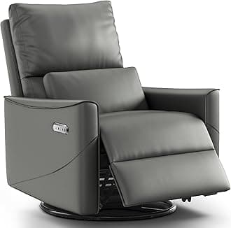 Power Swivel Rocker Recliner Chair for Adults, Recliners on Clearance, Glider Nursery Reclining Chair with Lumbar Support, Electric Recliner with USB Type-C Ports, Rocking Recliner for Living Room