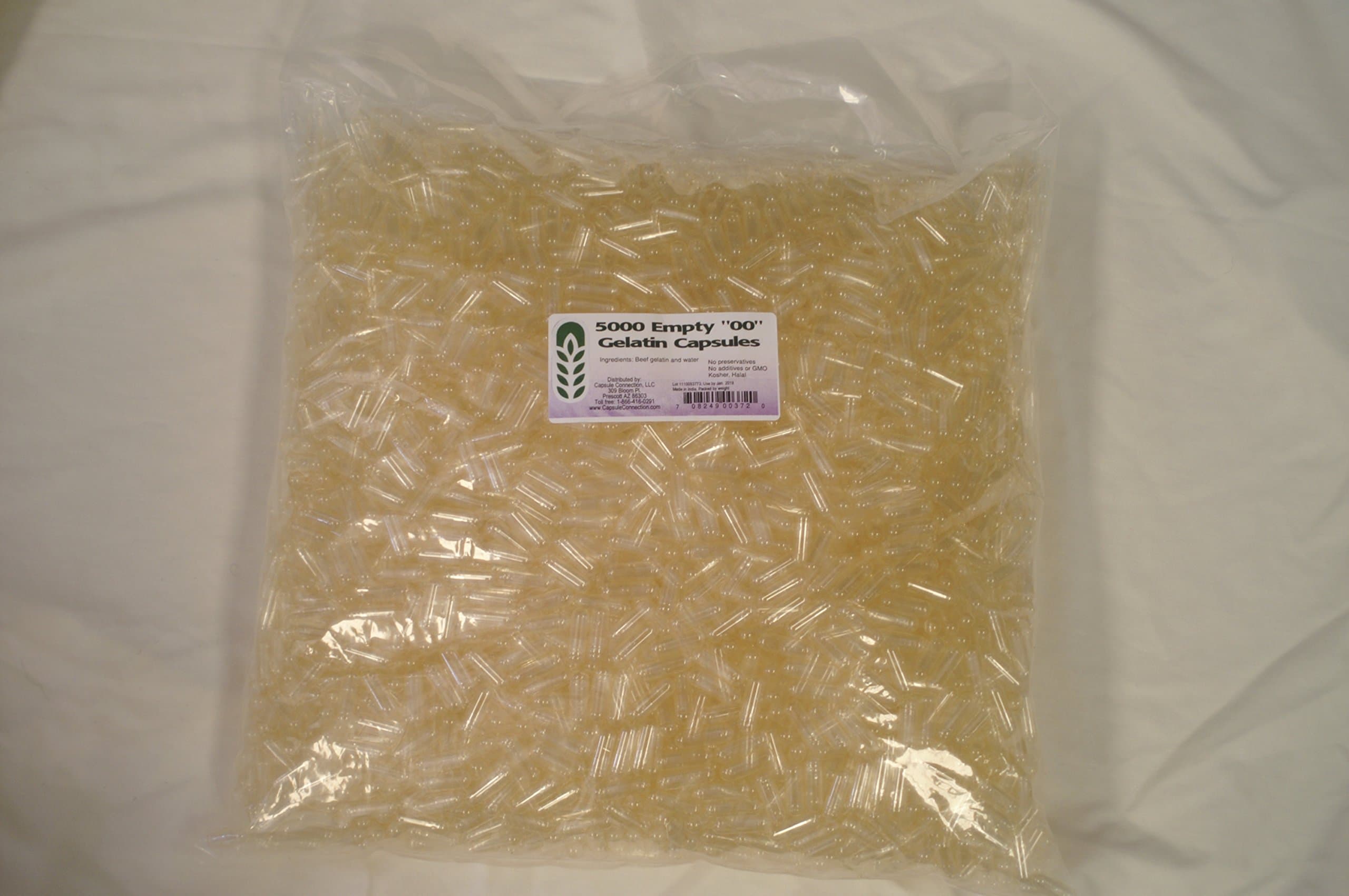 Capsule Connection 5000 Bulk Wholesale Empty Gelatin Capsules, "00" size